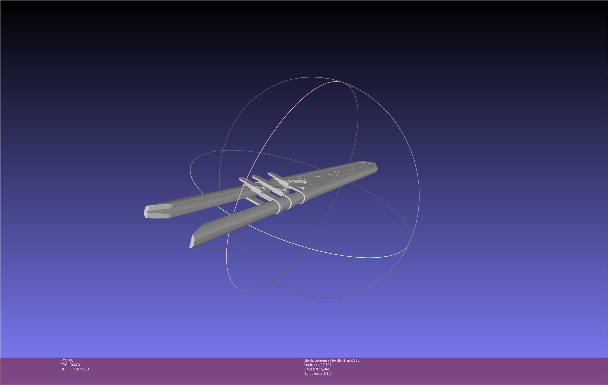 Mashle Kaldo Gehenna Sword And Sheath Printable Assembly 3D print model_29