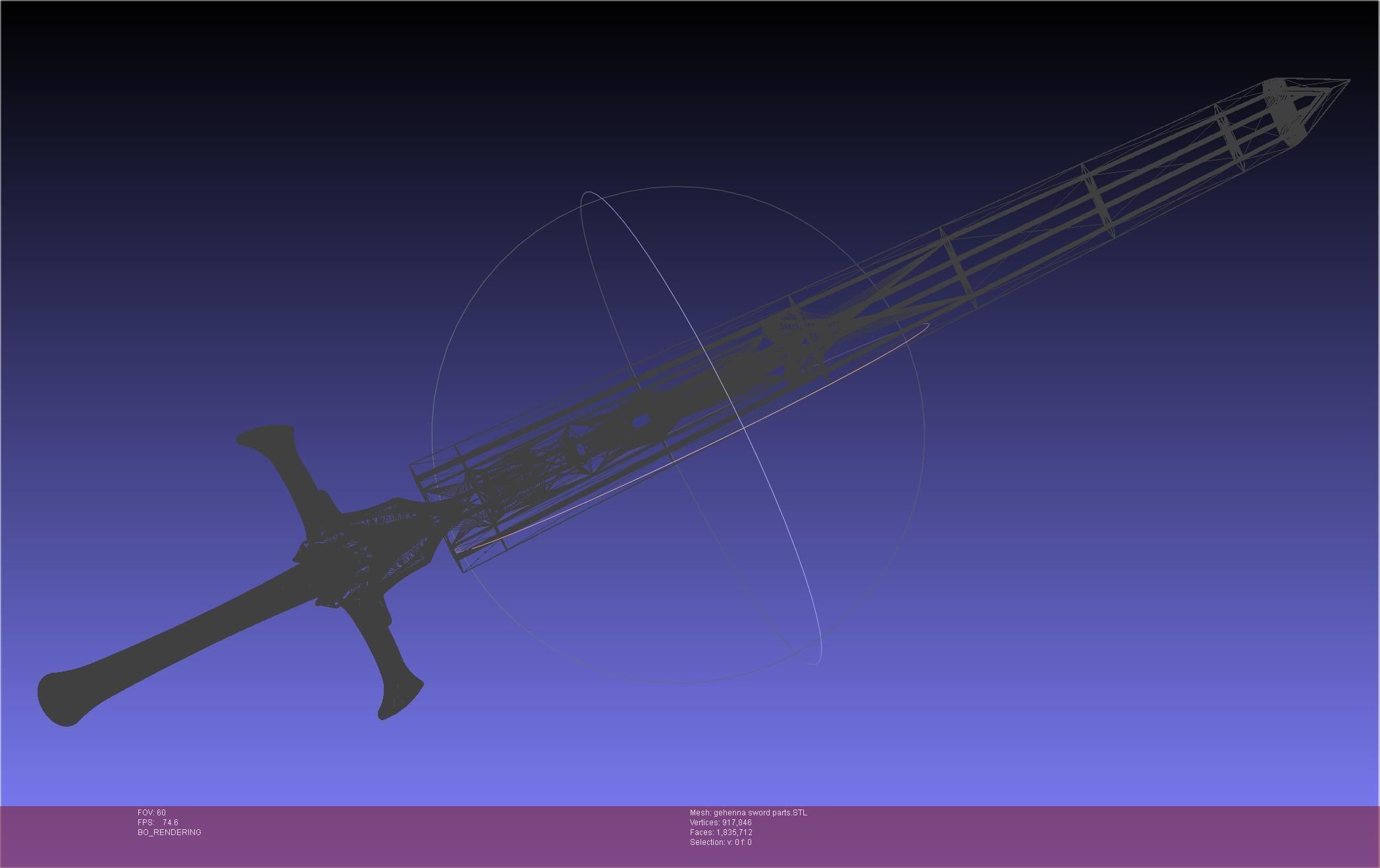 Mashle Kaldo Gehenna Sword And Sheath Printable Assembly 3D print model_24