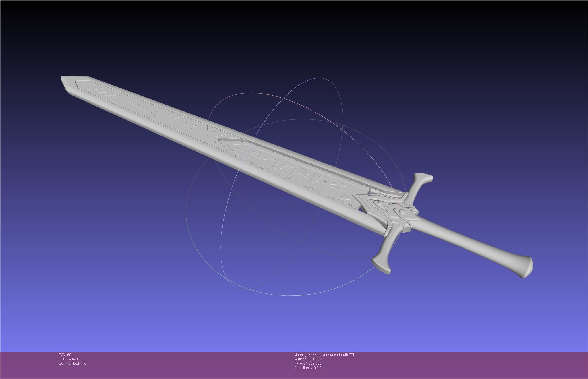 Mashle Kaldo Gehenna Sword And Sheath Printable Assembly 3D print model_9