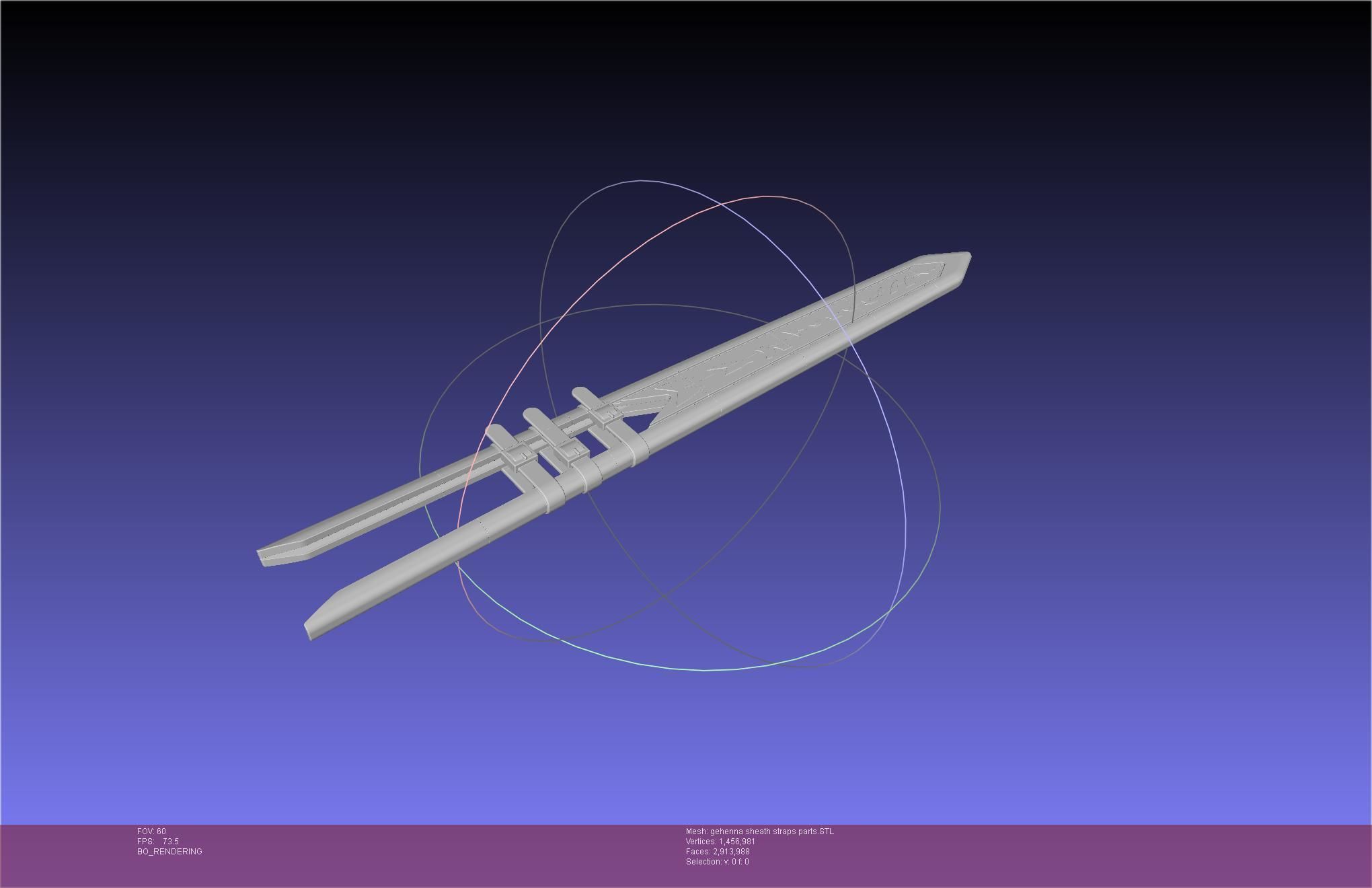 Mashle Kaldo Gehenna Sword And Sheath Printable Assembly 3D print model_31