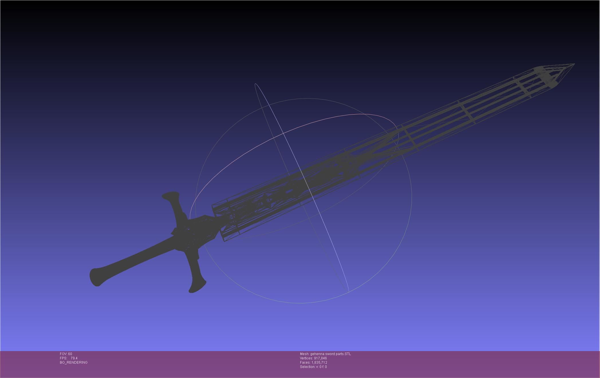 Mashle Kaldo Gehenna Sword And Sheath Printable Assembly 3D print model_23