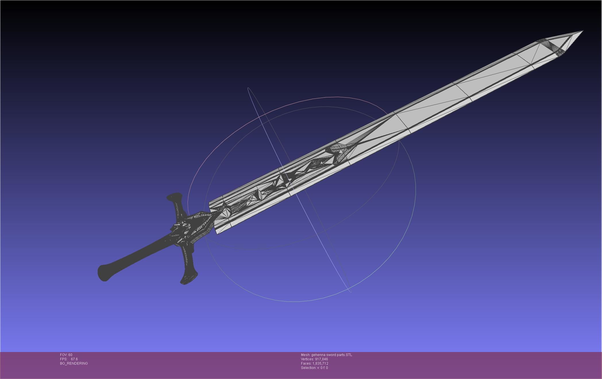 Mashle Kaldo Gehenna Sword And Sheath Printable Assembly 3D print model_21