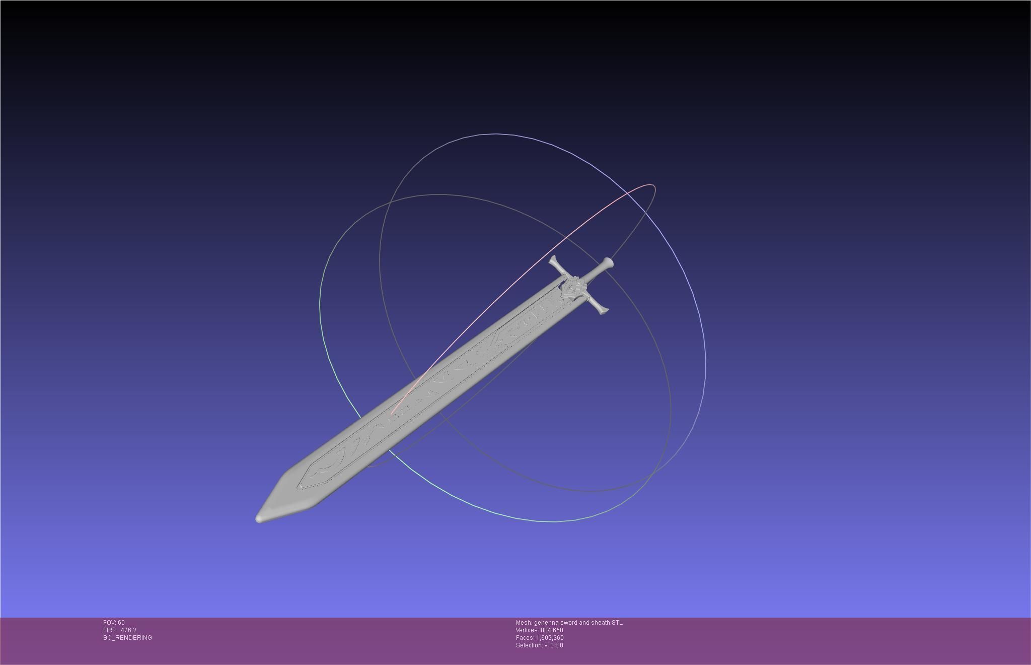 Mashle Kaldo Gehenna Sword And Sheath Printable Assembly 3D print model_6