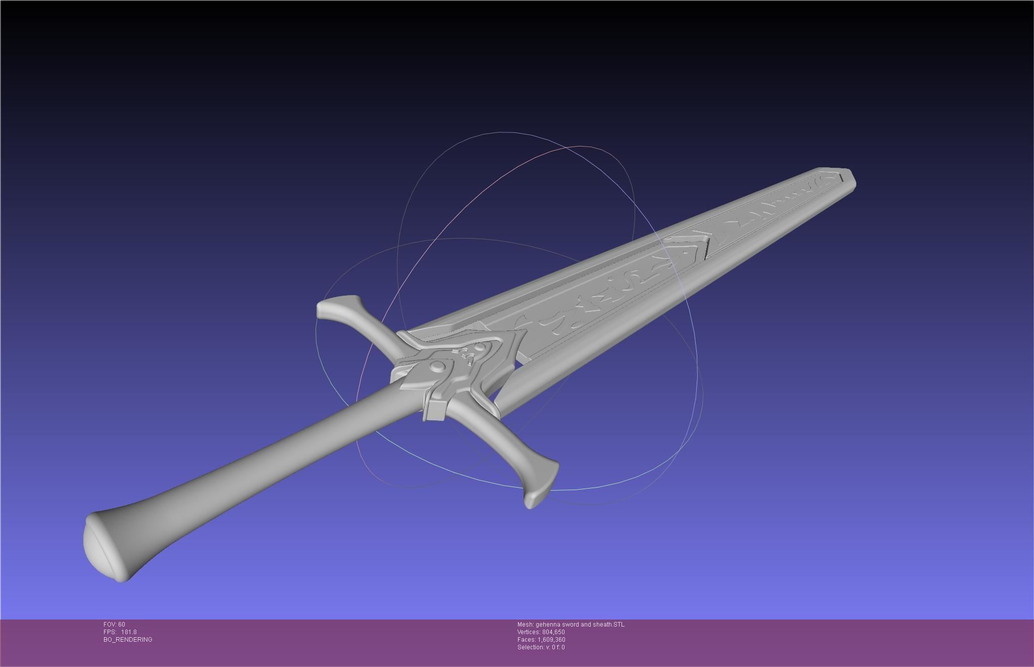 Mashle Kaldo Gehenna Sword And Sheath Printable Assembly 3D print model_16