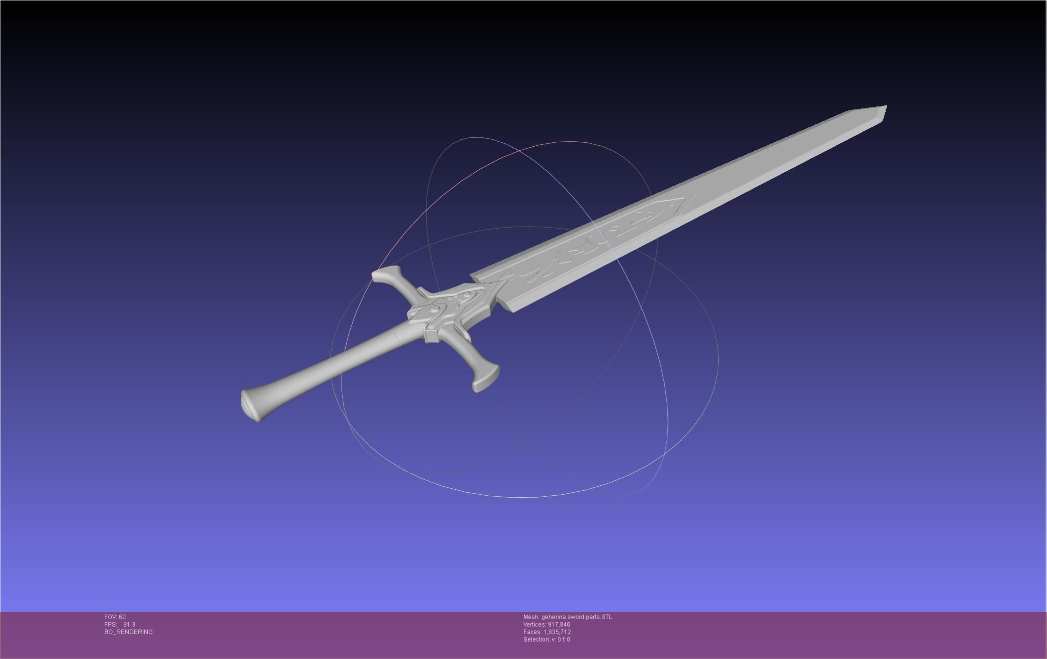 Mashle Kaldo Gehenna Sword And Sheath Printable Assembly 3D print model_18