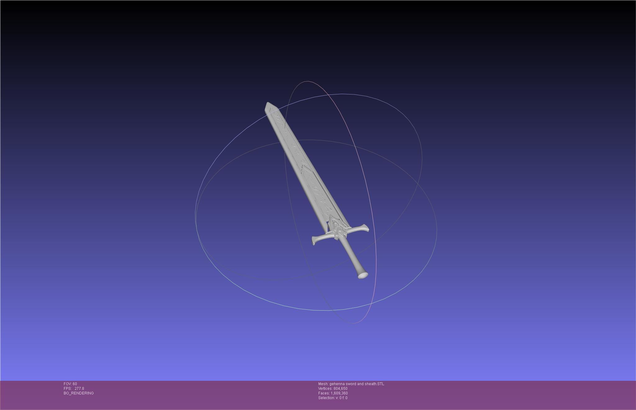 Mashle Kaldo Gehenna Sword And Sheath Printable Assembly 3D print model_4