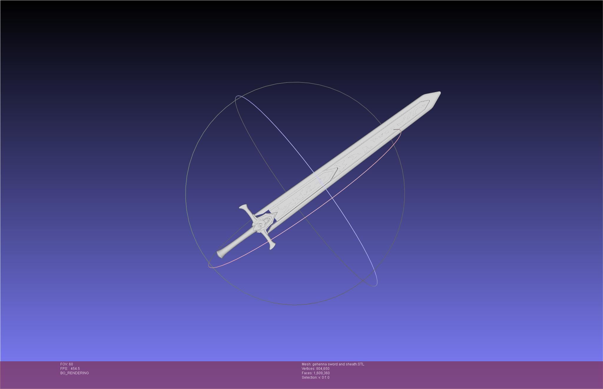 Mashle Kaldo Gehenna Sword And Sheath Printable Assembly 3D print model_2
