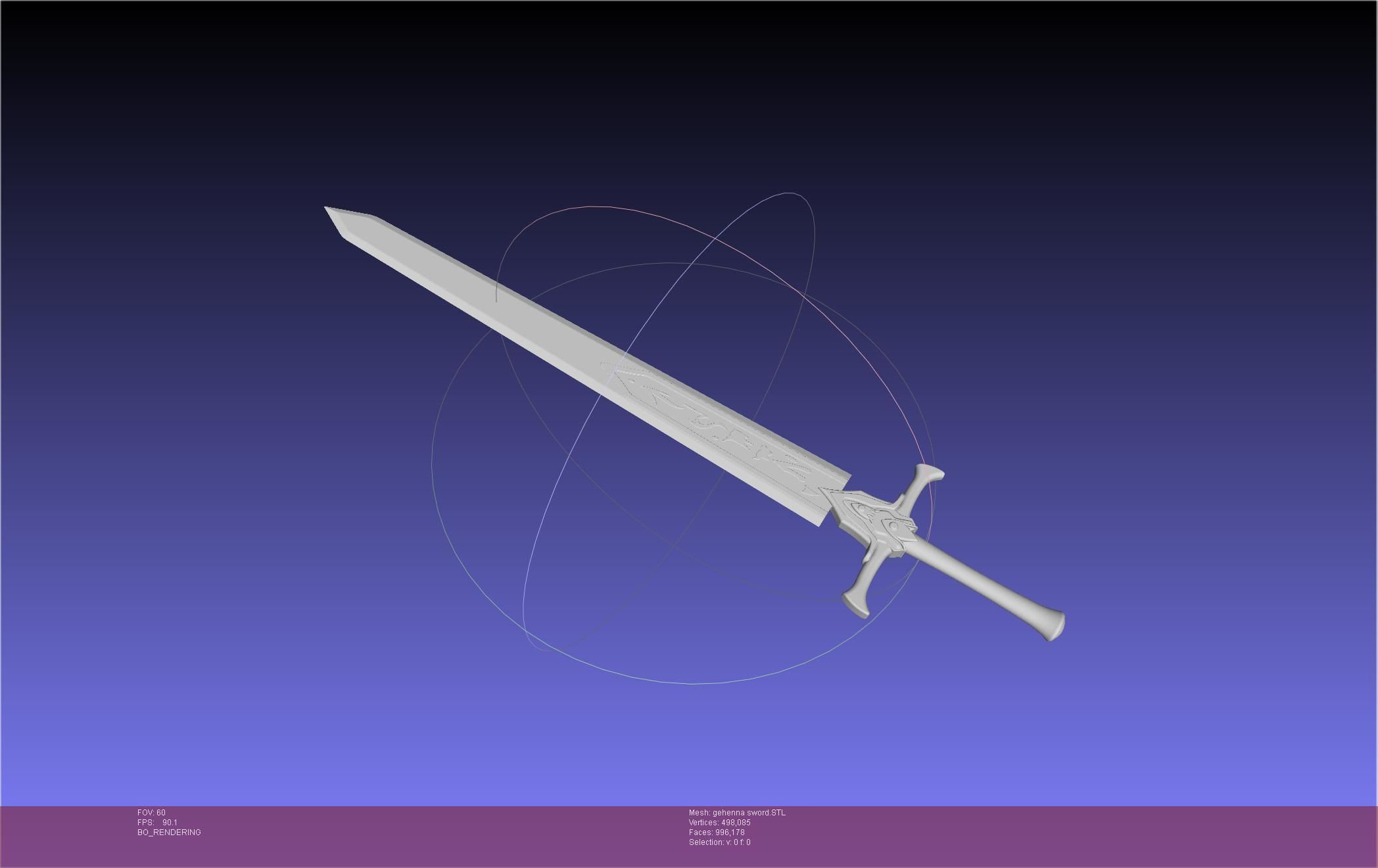 Mashle Kaldo Gehenna Sword And Sheath Printable Assembly 3D print model_10