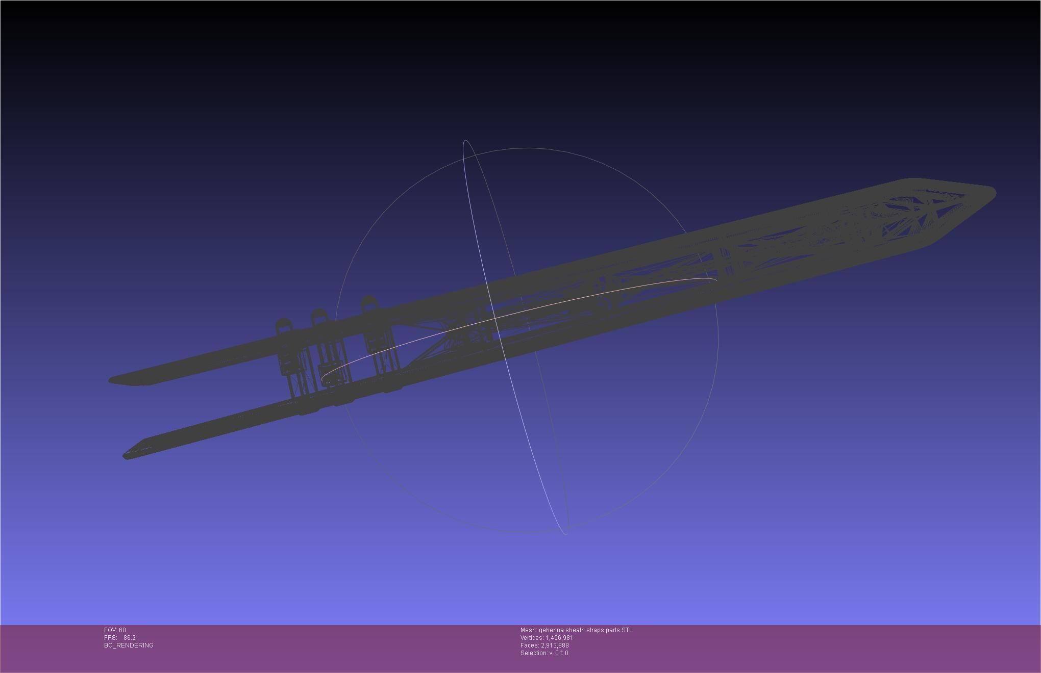 Mashle Kaldo Gehenna Sword And Sheath Printable Assembly 3D print model_33