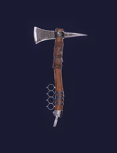 Game Ready Wood Axe Low-poly 3D model