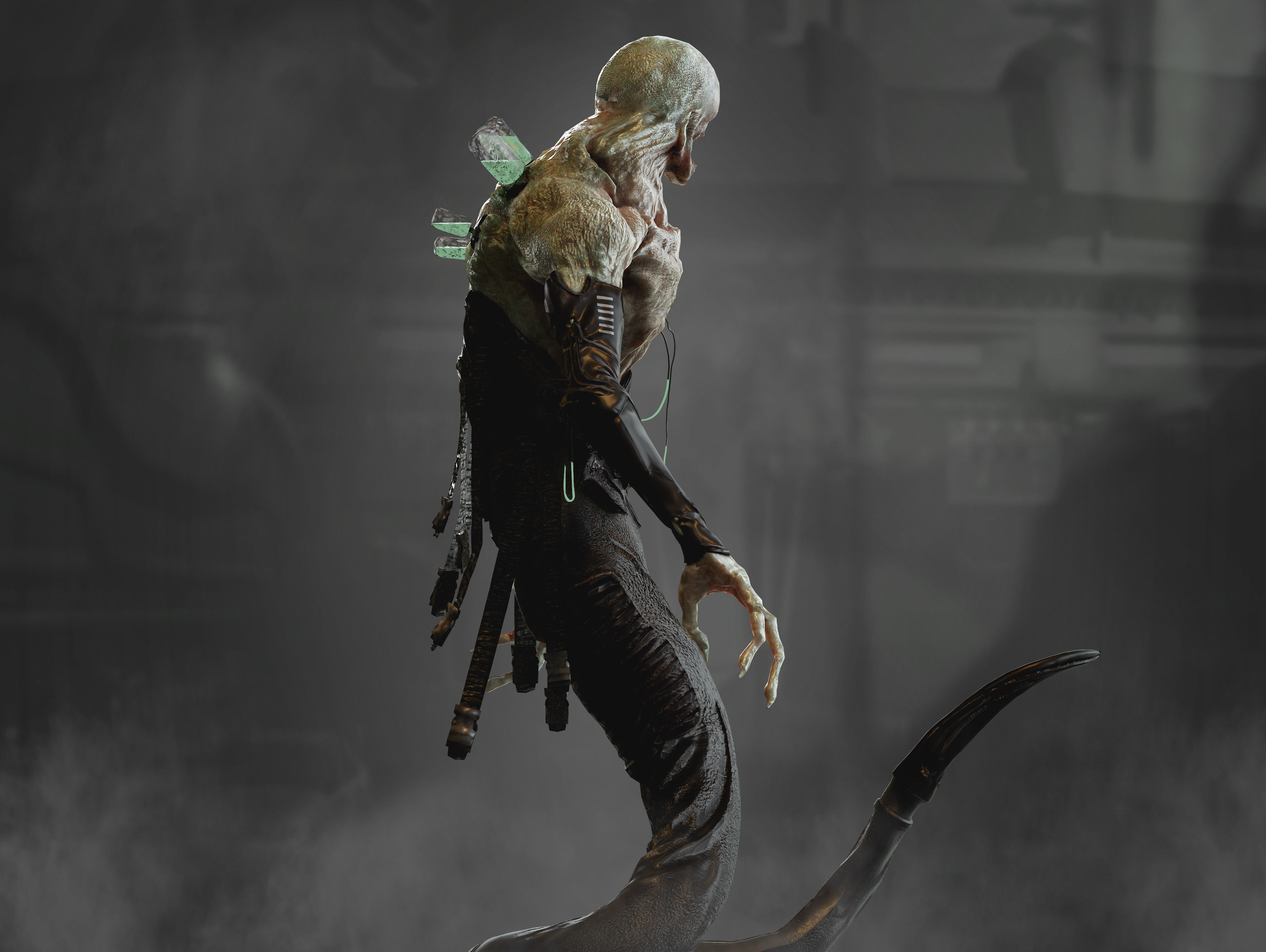 Sci Fi Horror Creature Low-poly 3D model_9