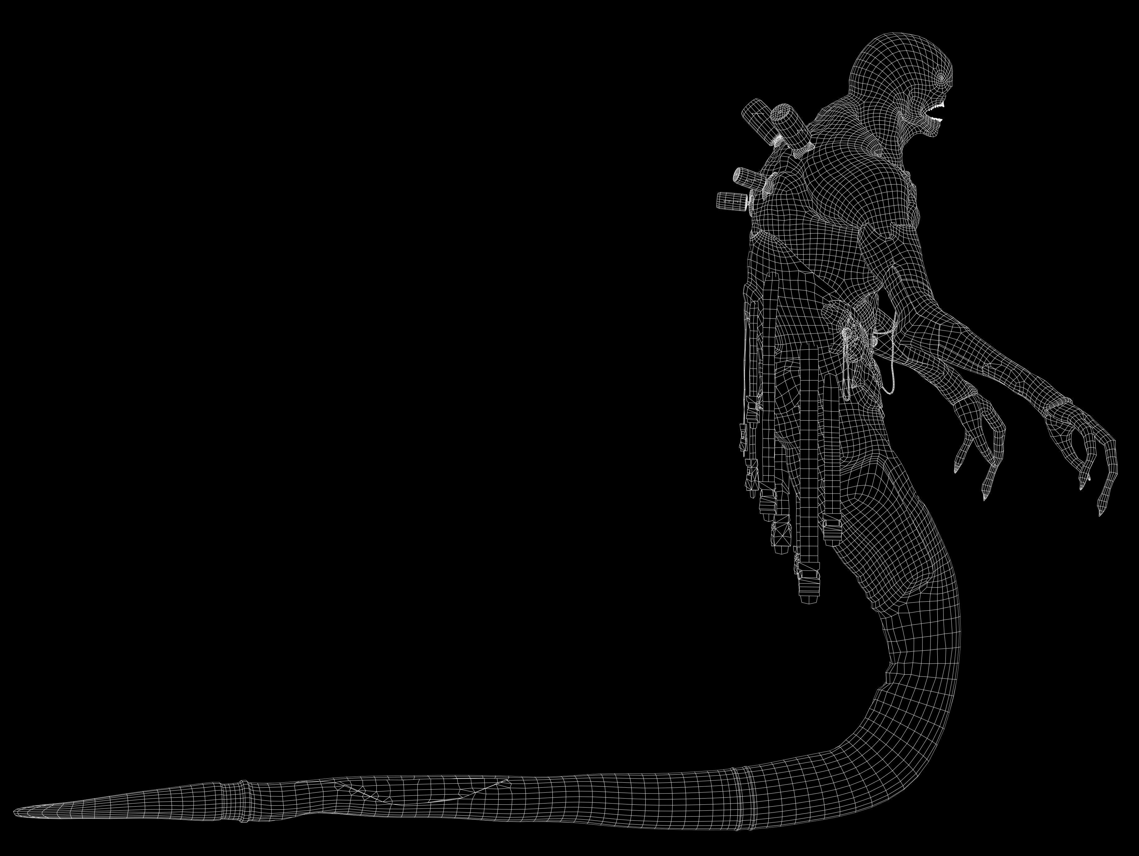 Sci Fi Horror Creature Low-poly 3D model_15