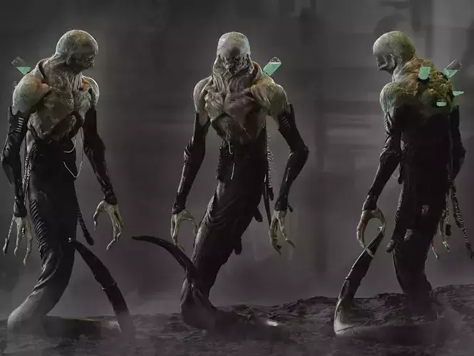 Sci Fi Horror Creature Low-poly 3D model