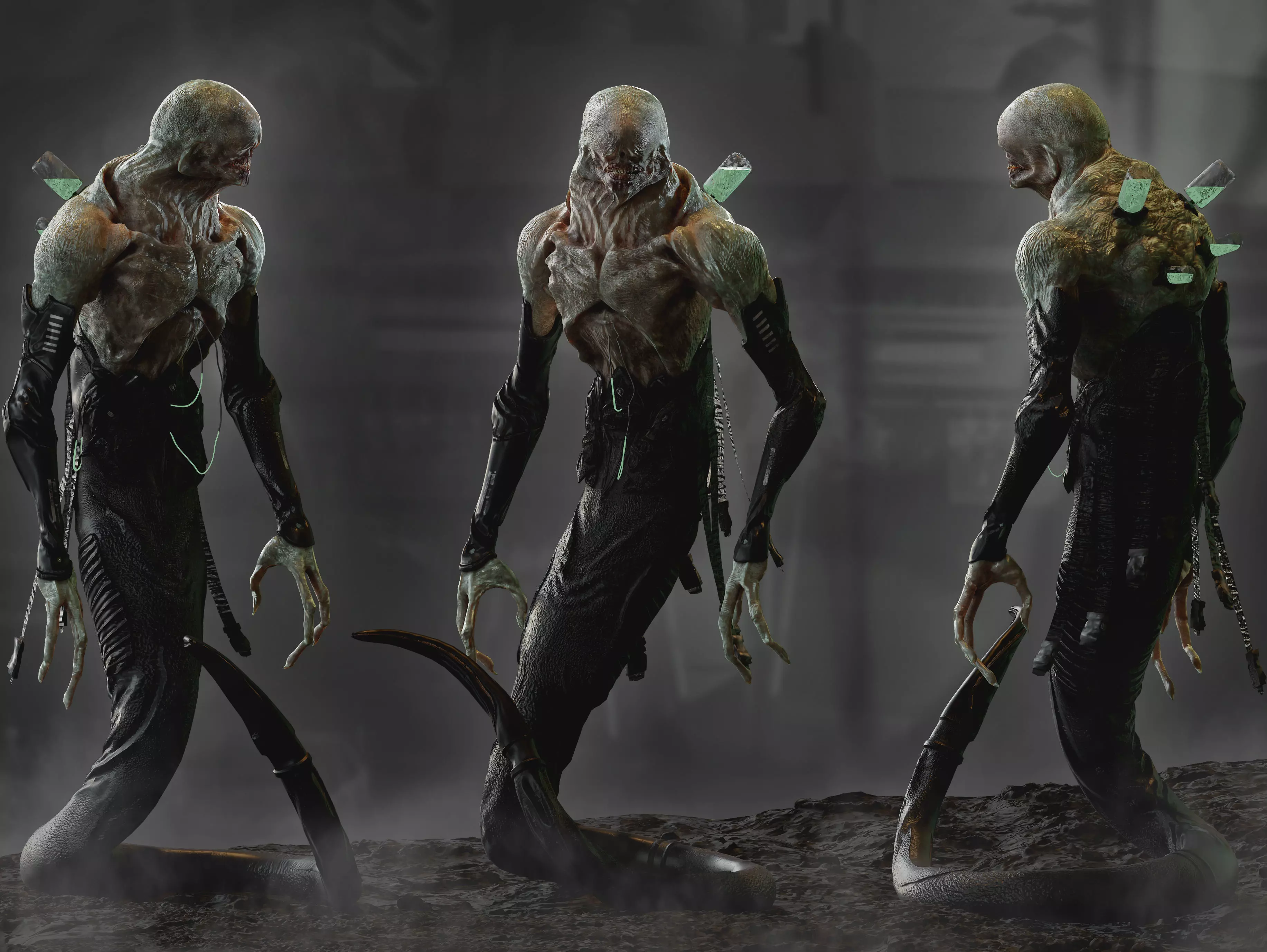 Sci Fi Horror Creature Low-poly 3D model_0