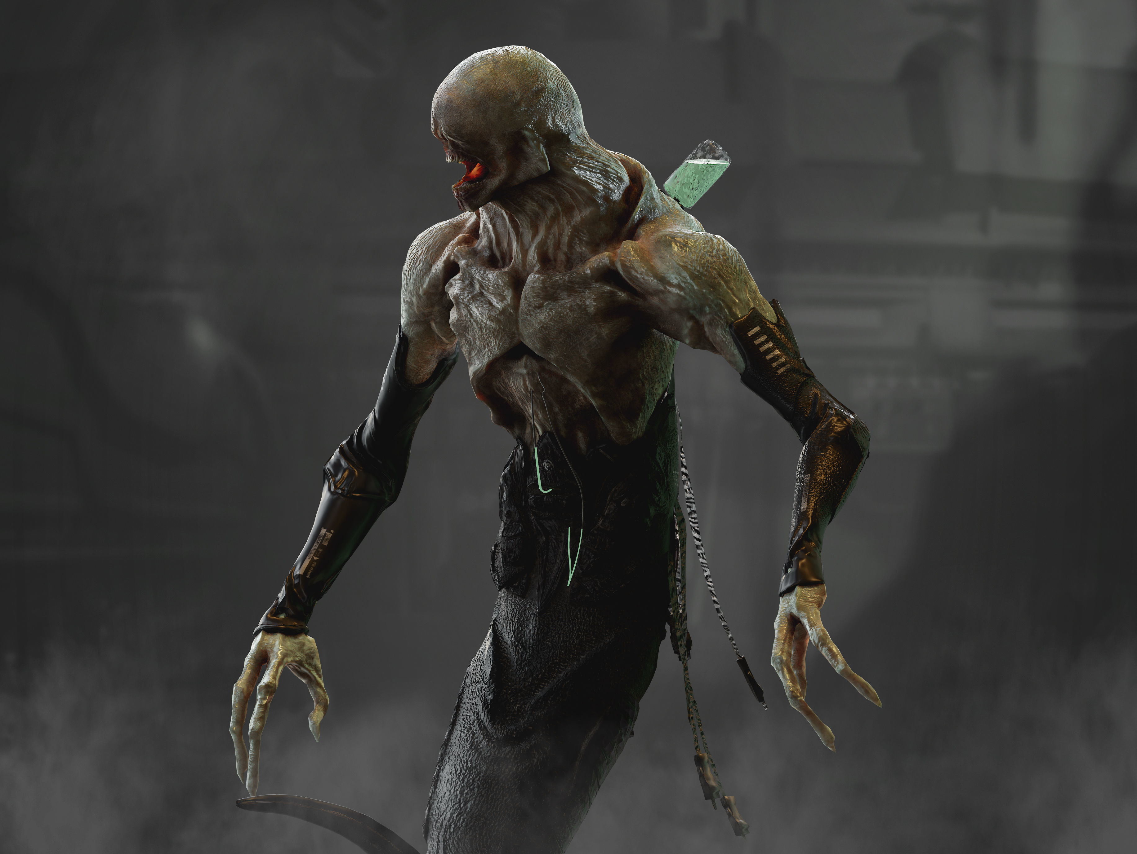 Sci Fi Horror Creature Low-poly 3D model_5