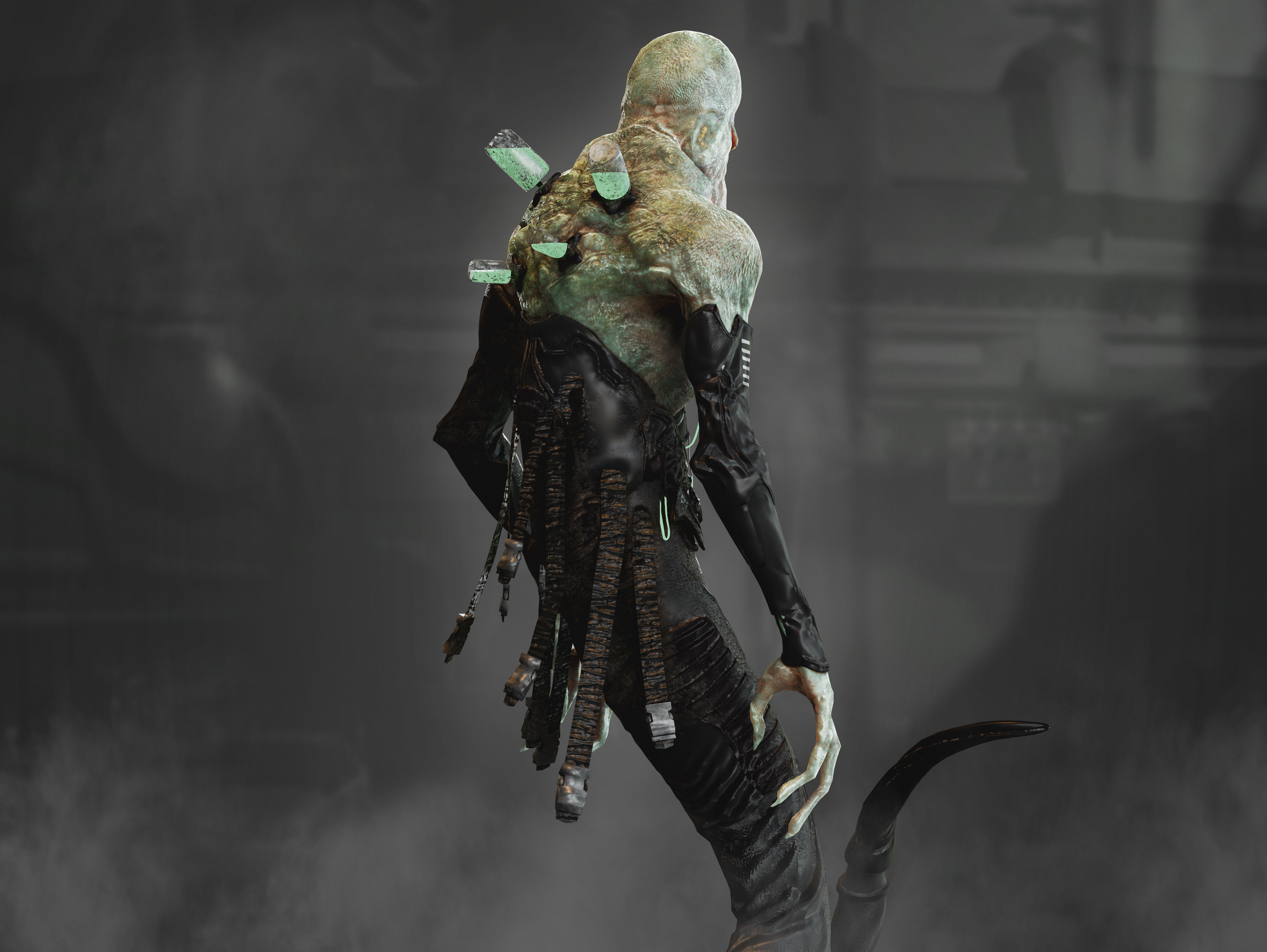 Sci Fi Horror Creature Low-poly 3D model_7