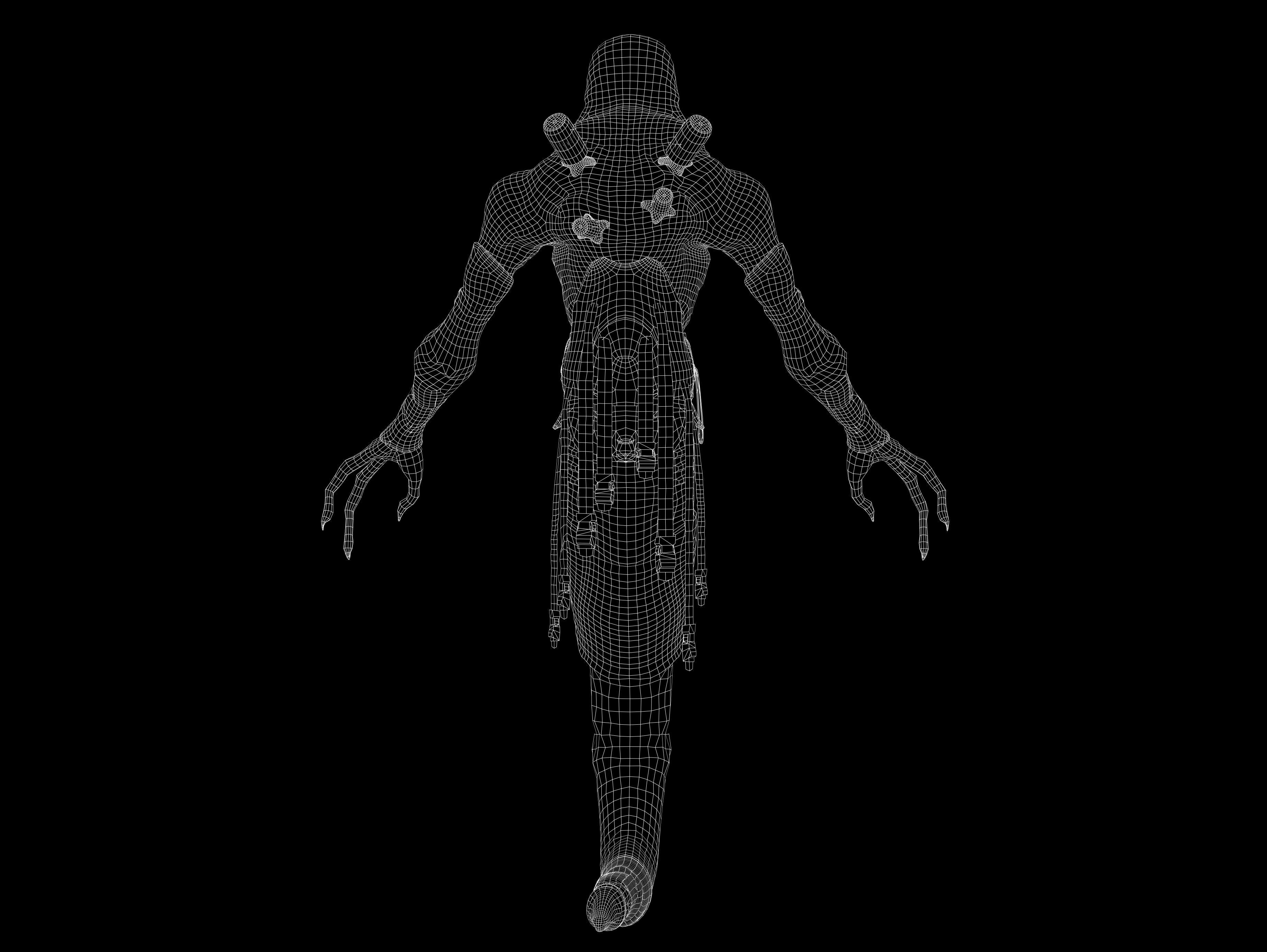 Sci Fi Horror Creature Low-poly 3D model_13