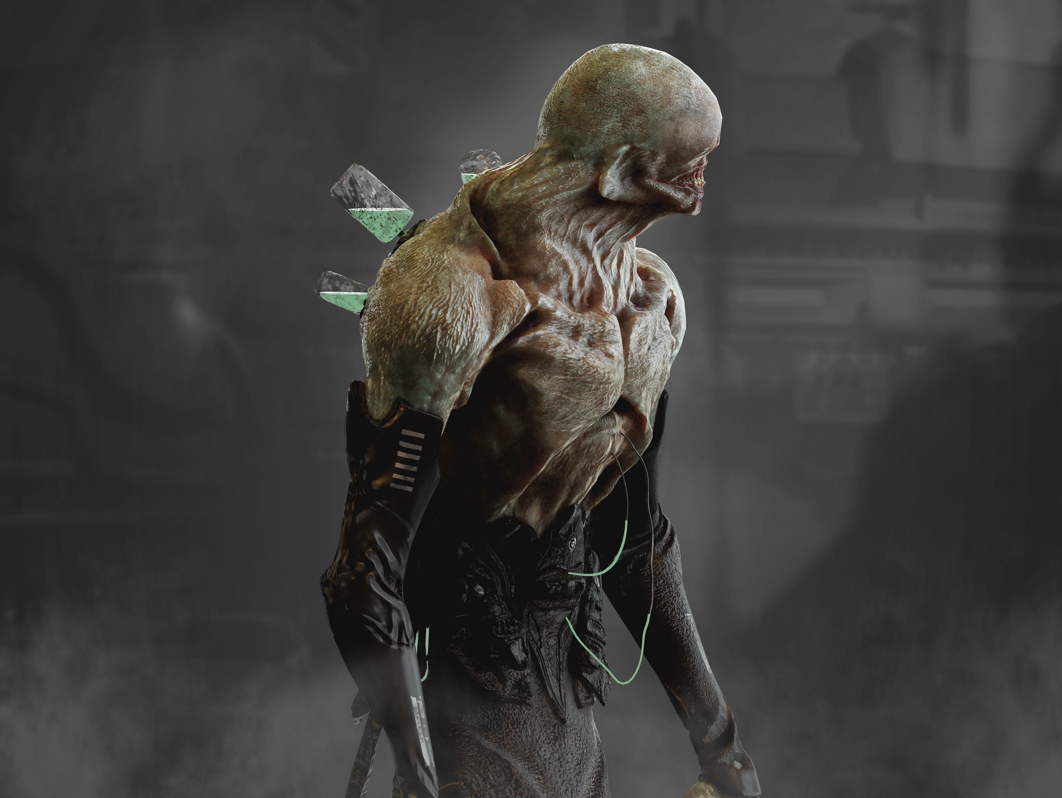 Sci Fi Horror Creature Low-poly 3D model_3