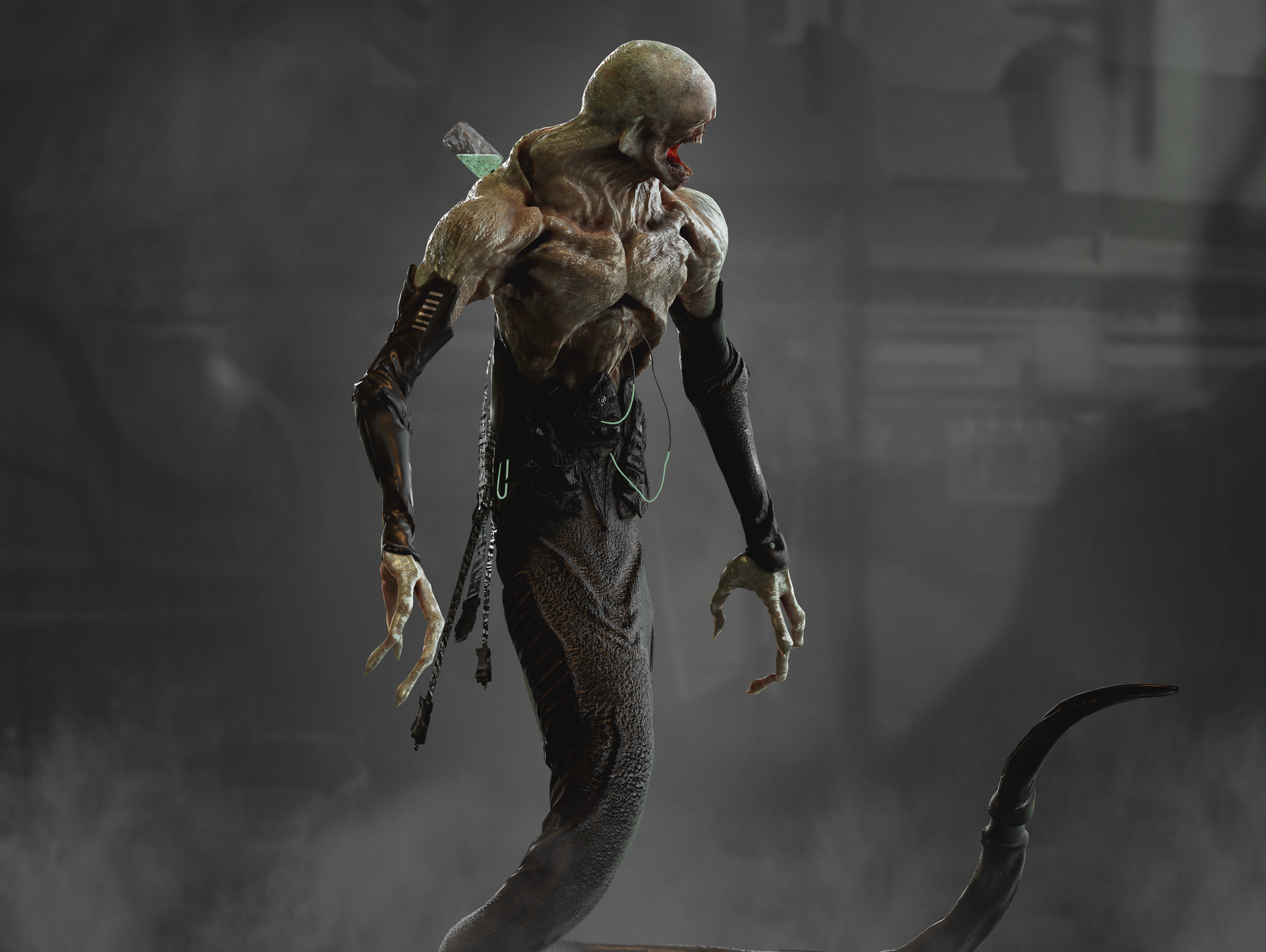 Sci Fi Horror Creature Low-poly 3D model_8