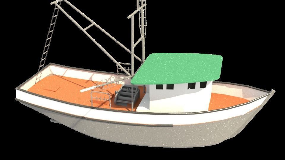 Shrimp Trawler 3D model_2