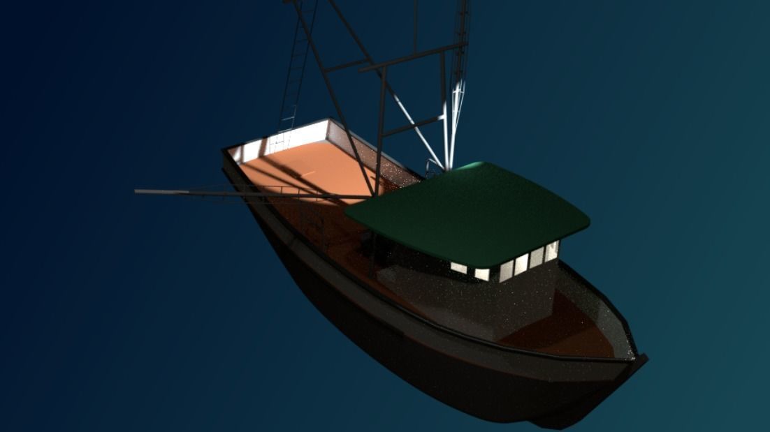 Shrimp Trawler 3D model_4