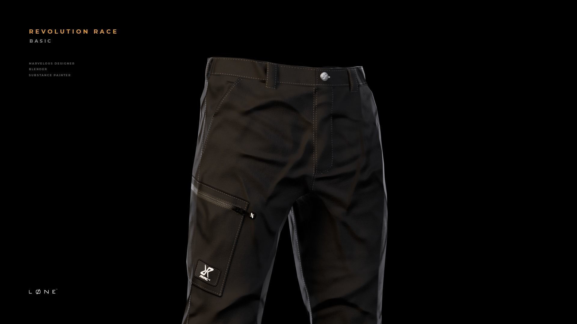 Revolution Race Basic Pants Low-poly 3D model_2