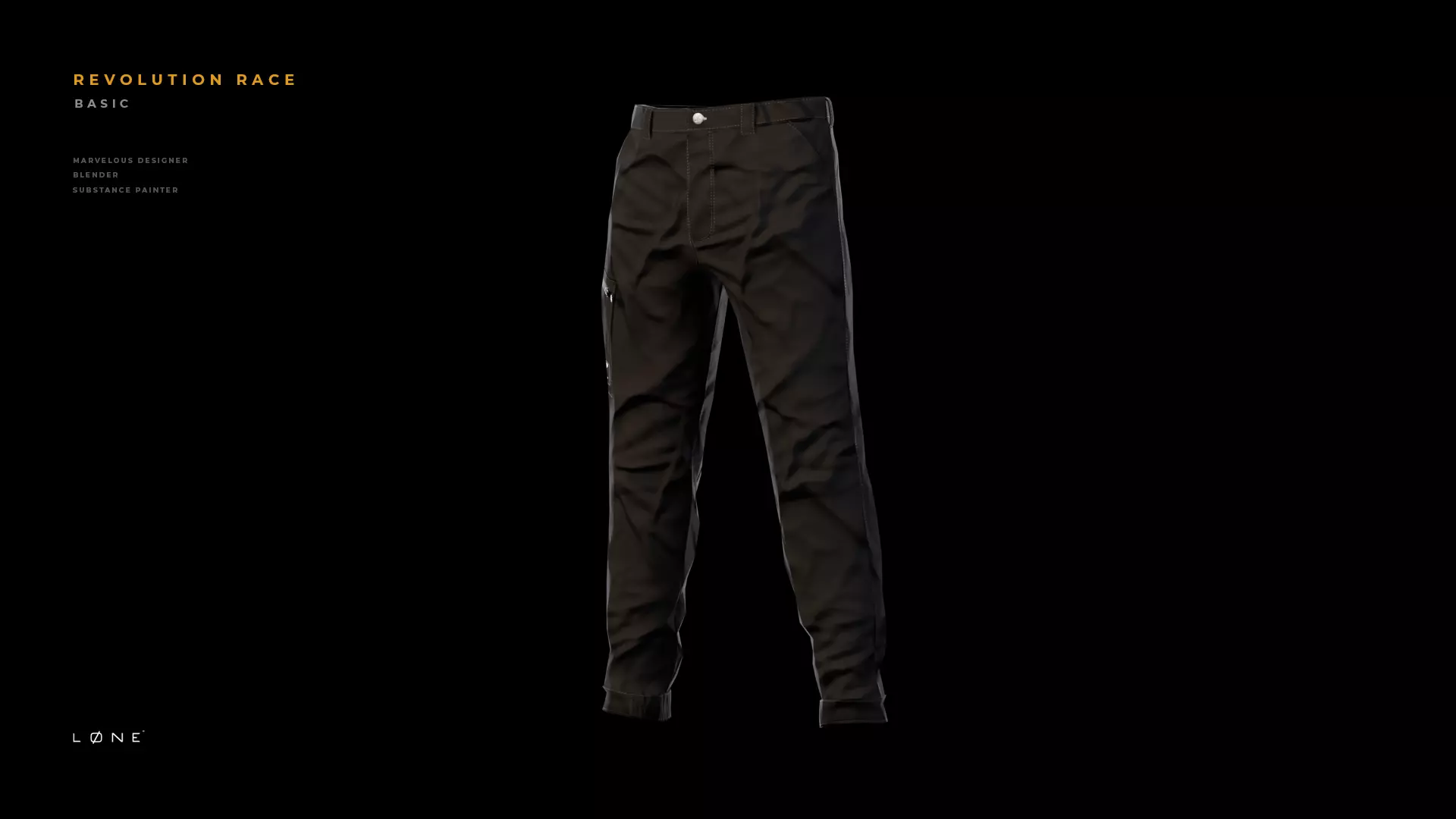 Revolution Race Basic Pants Low-poly 3D model_0