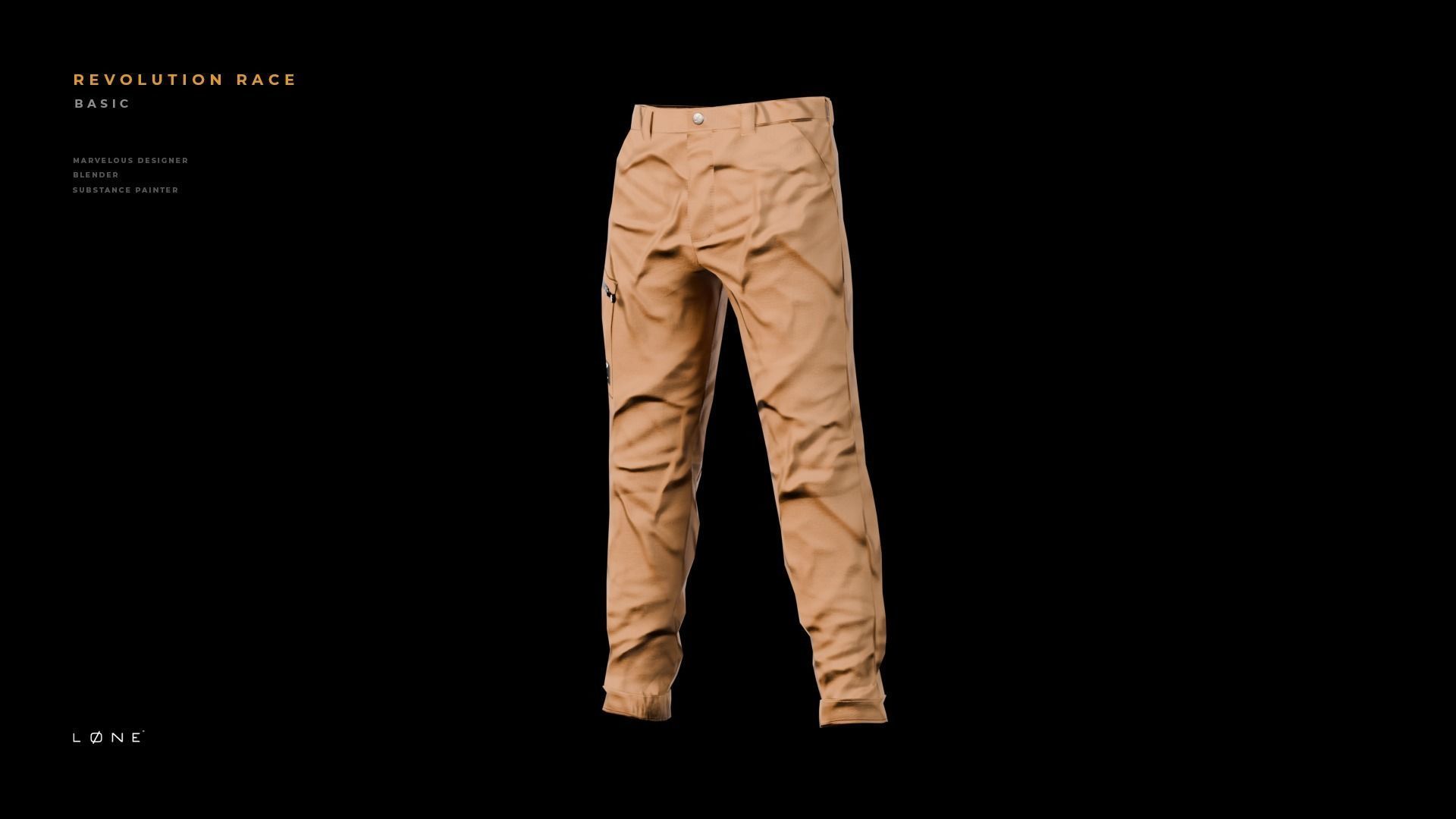 Revolution Race Basic Pants Low-poly 3D model_4