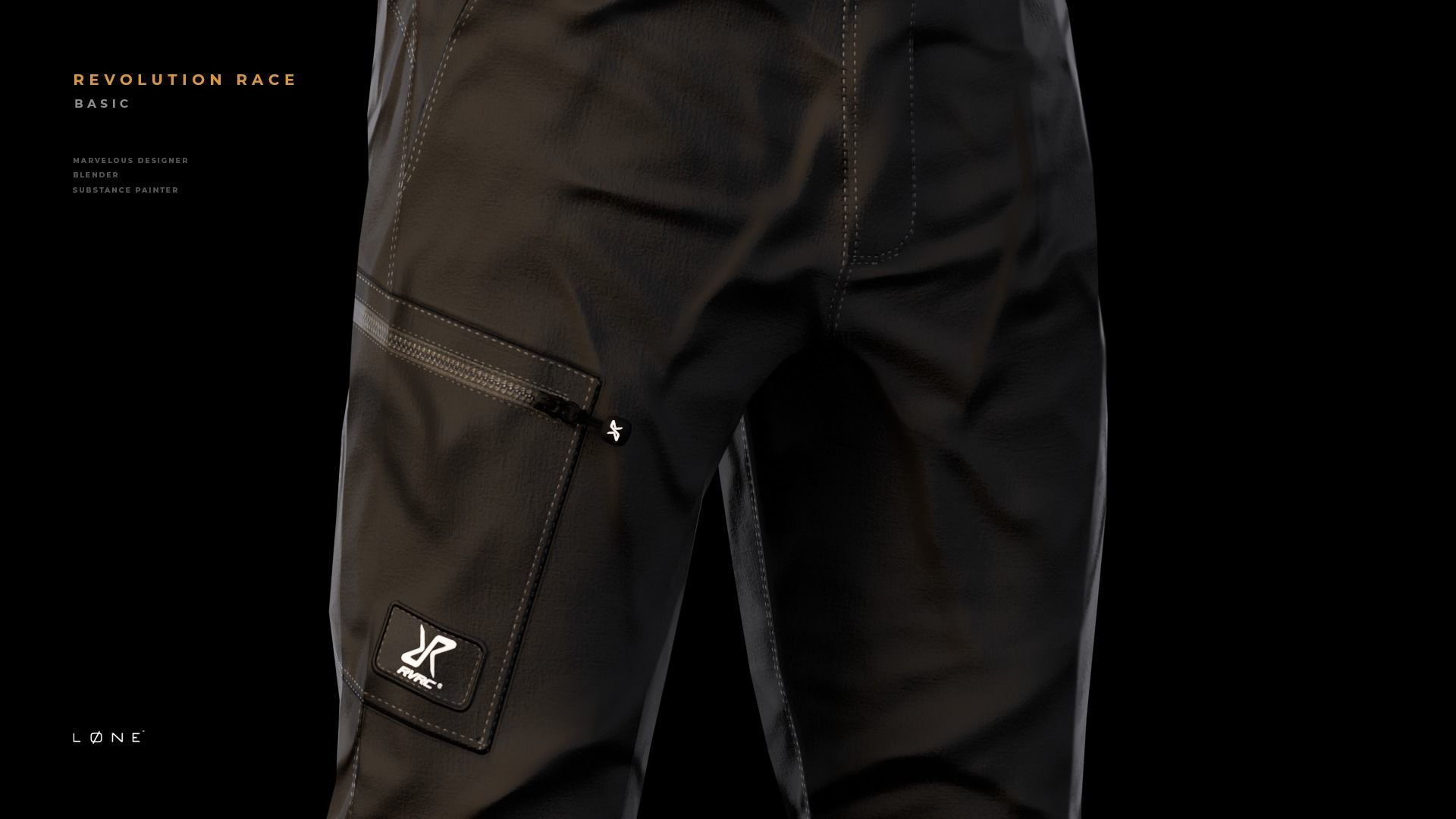 Revolution Race Basic Pants Low-poly 3D model_3