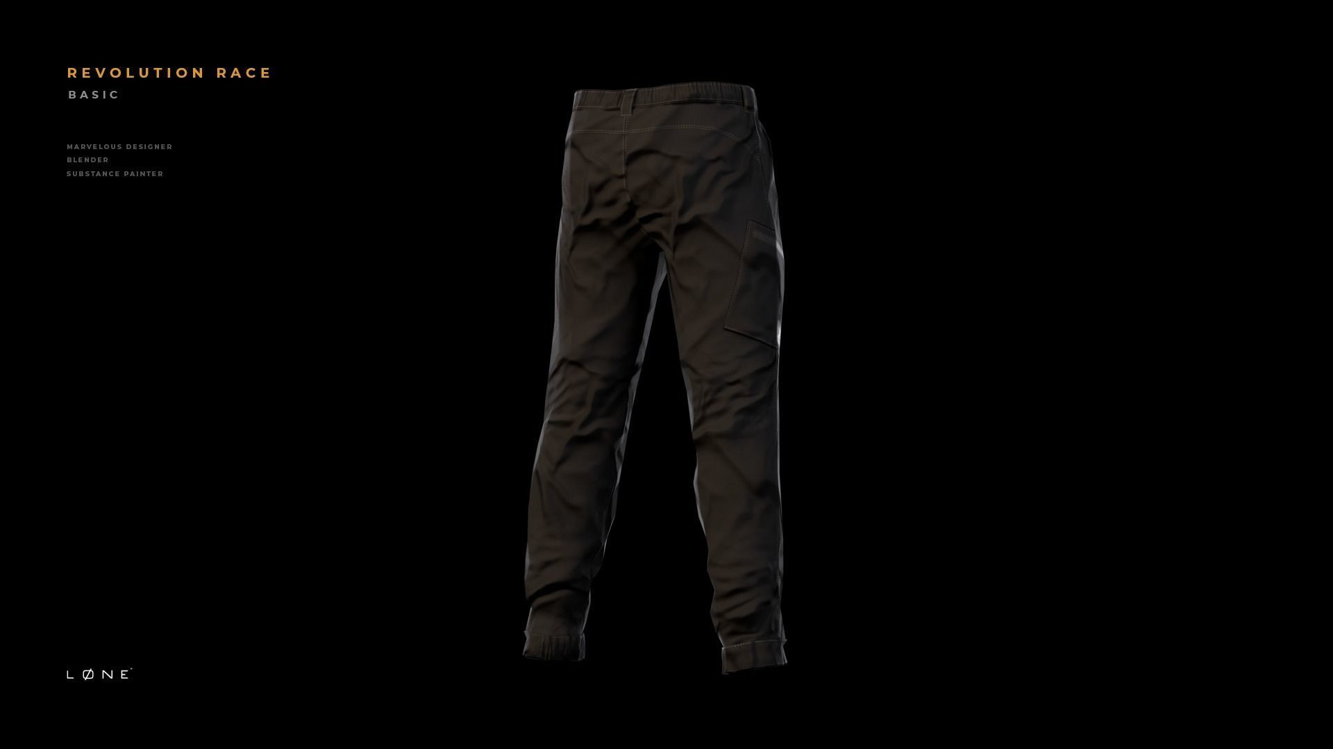 Revolution Race Basic Pants Low-poly 3D model_1