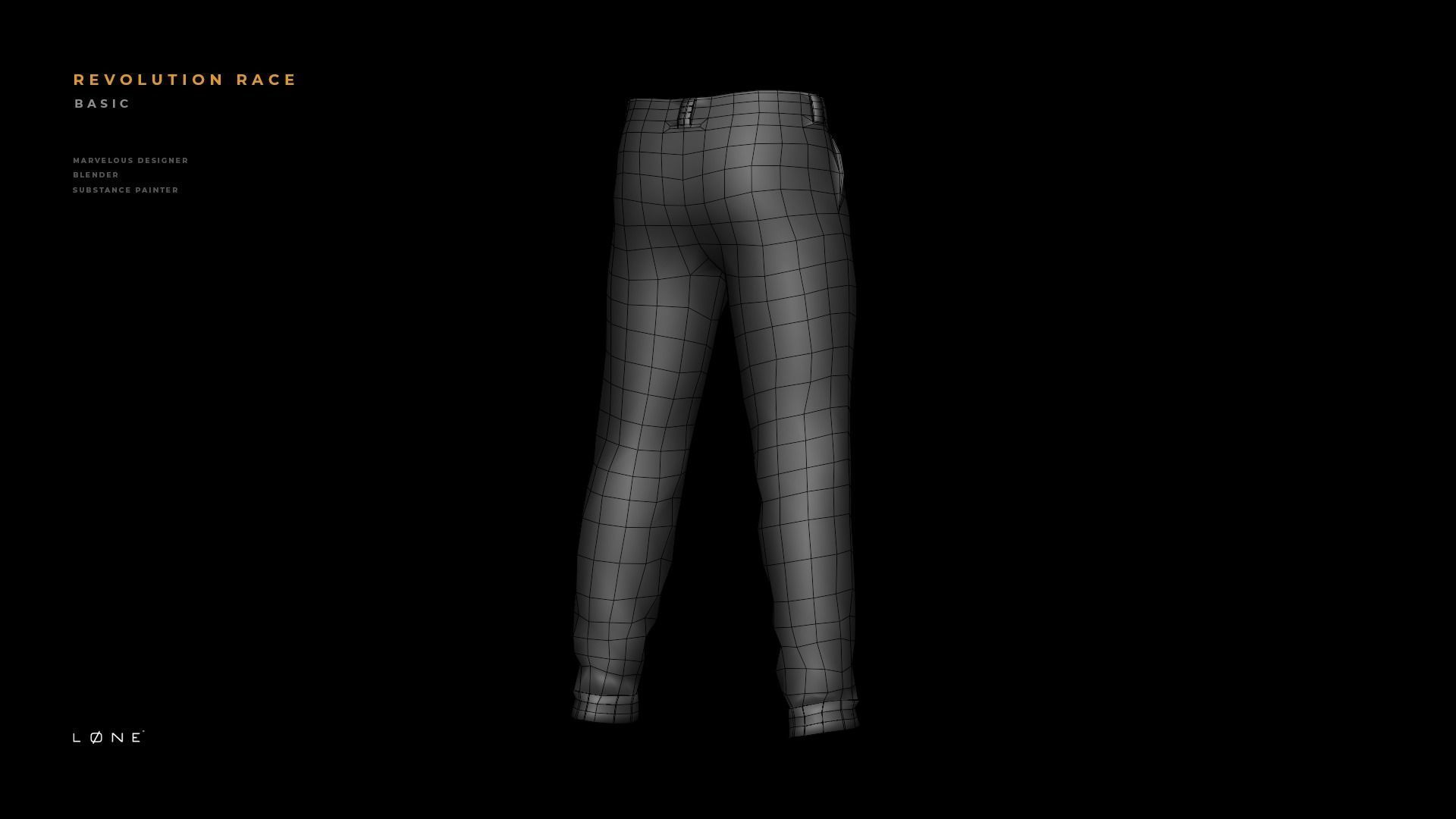 Revolution Race Basic Pants Low-poly 3D model_7