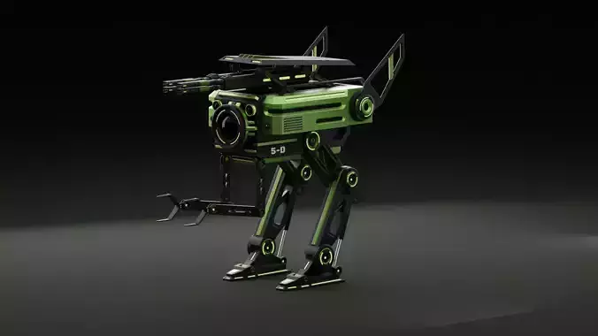 War Robot - Scifi Low-poly 3D model