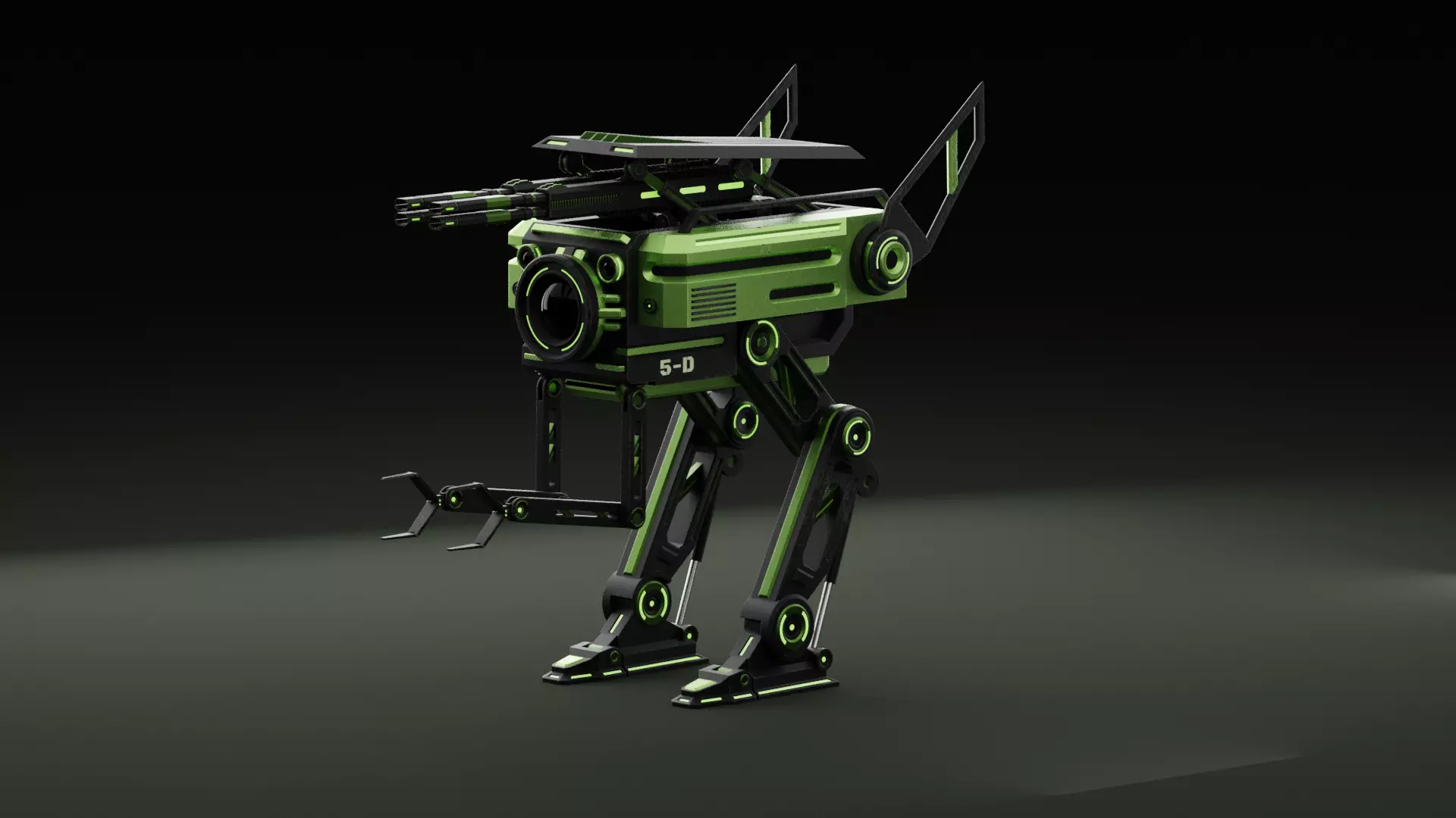 War Robot - Scifi Low-poly 3D model_0