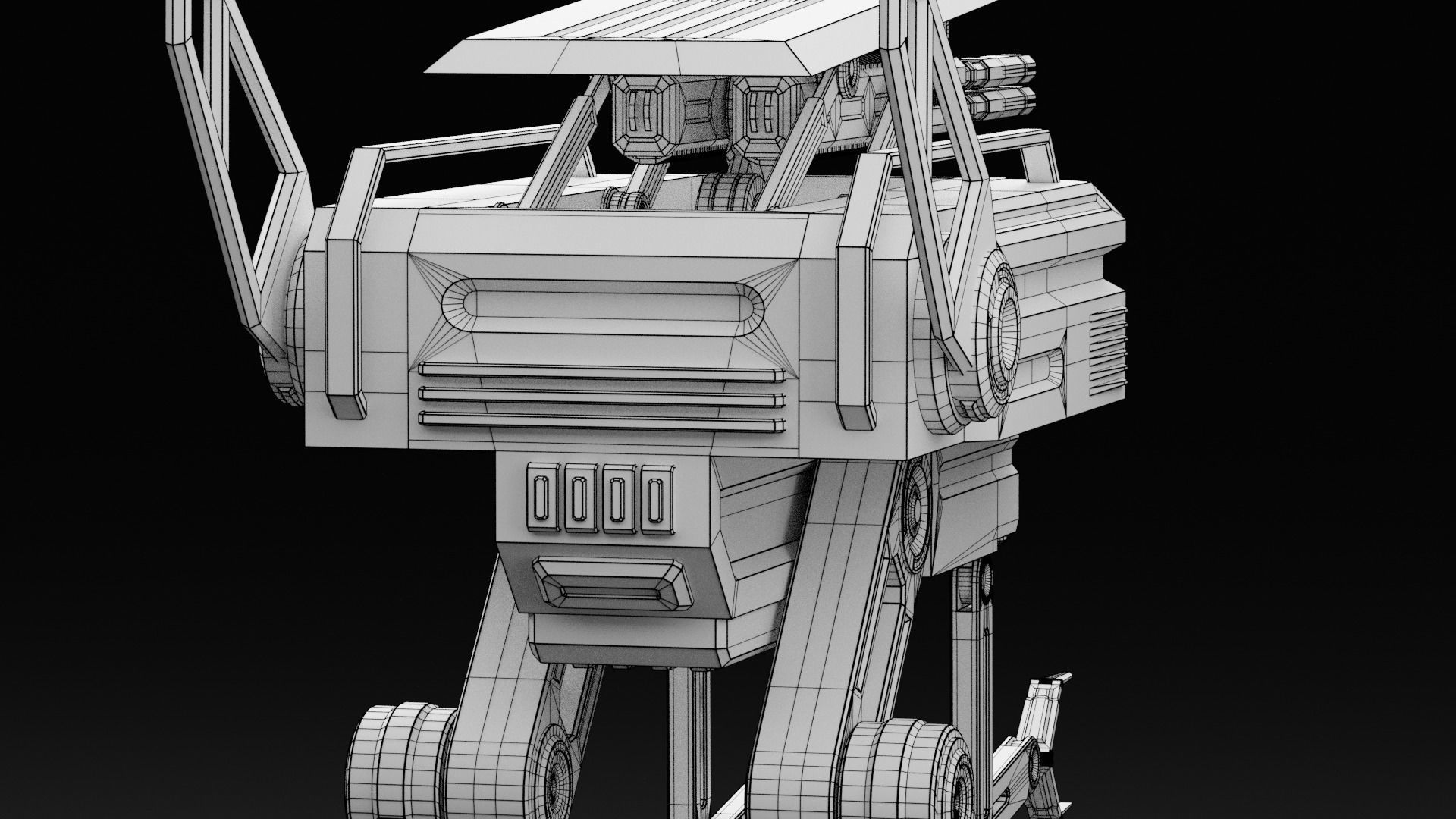 War Robot - Scifi Low-poly 3D model_13