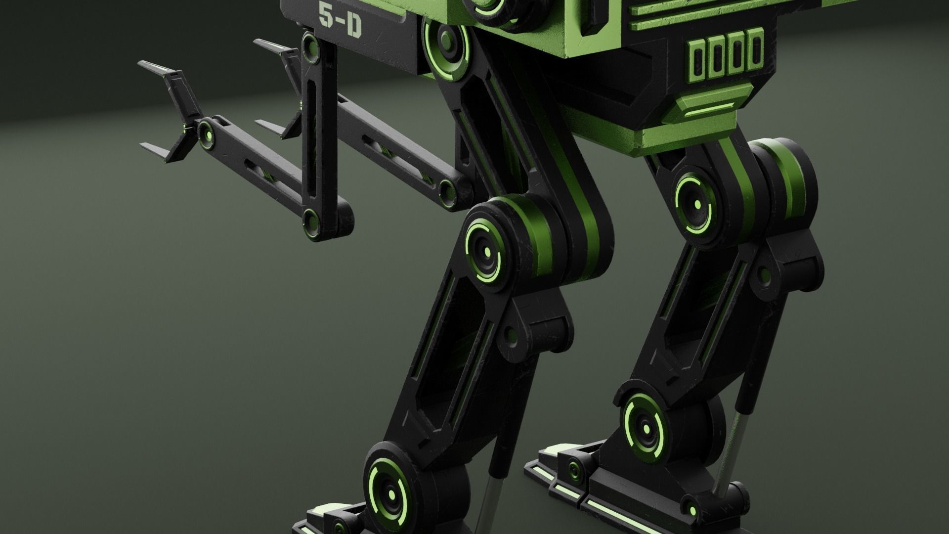 War Robot - Scifi Low-poly 3D model_6