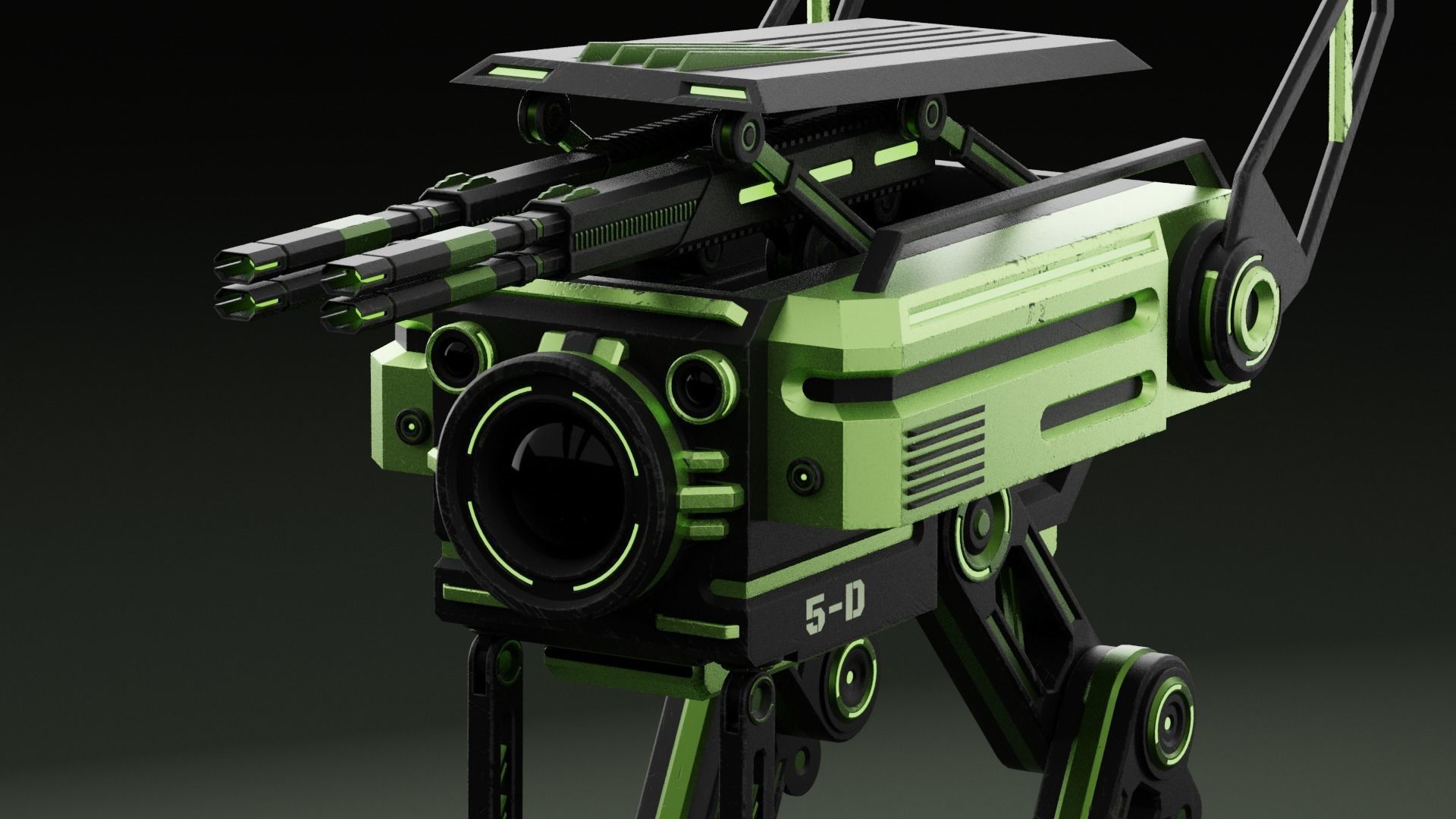 War Robot - Scifi Low-poly 3D model_4