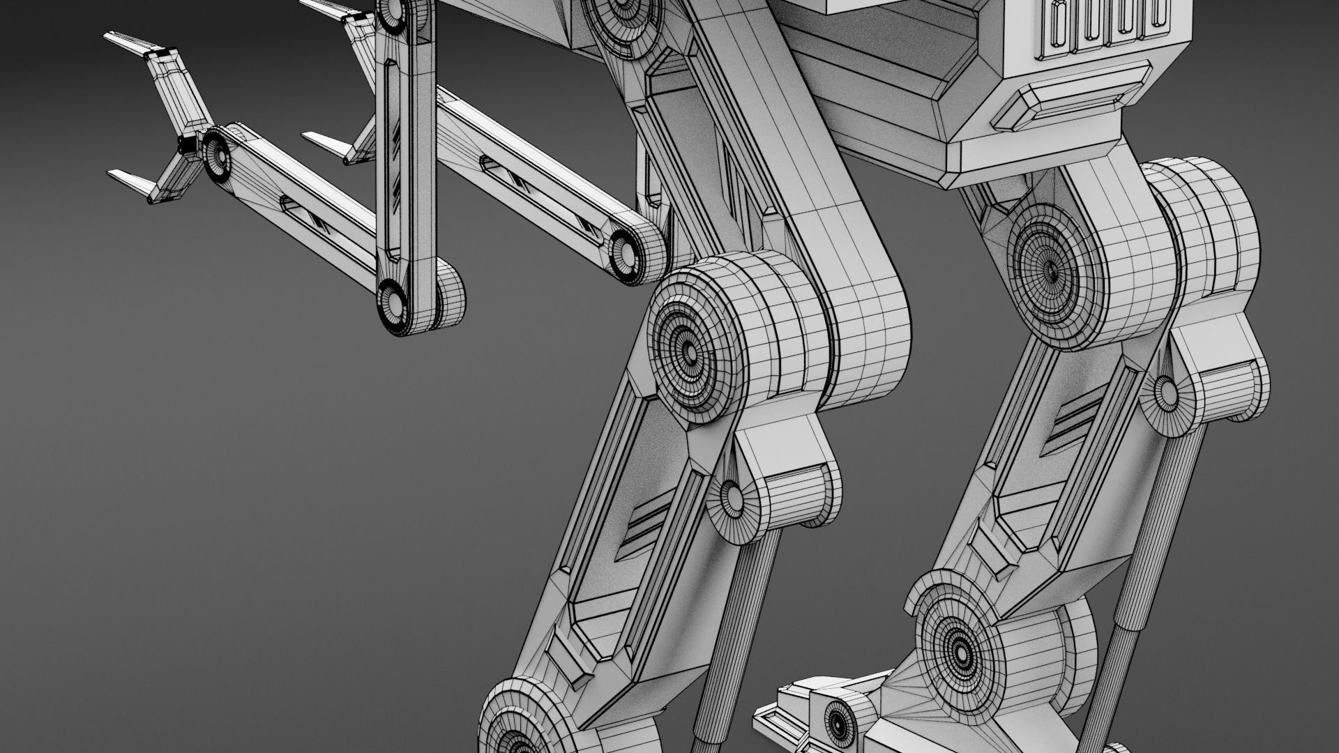 War Robot - Scifi Low-poly 3D model_7