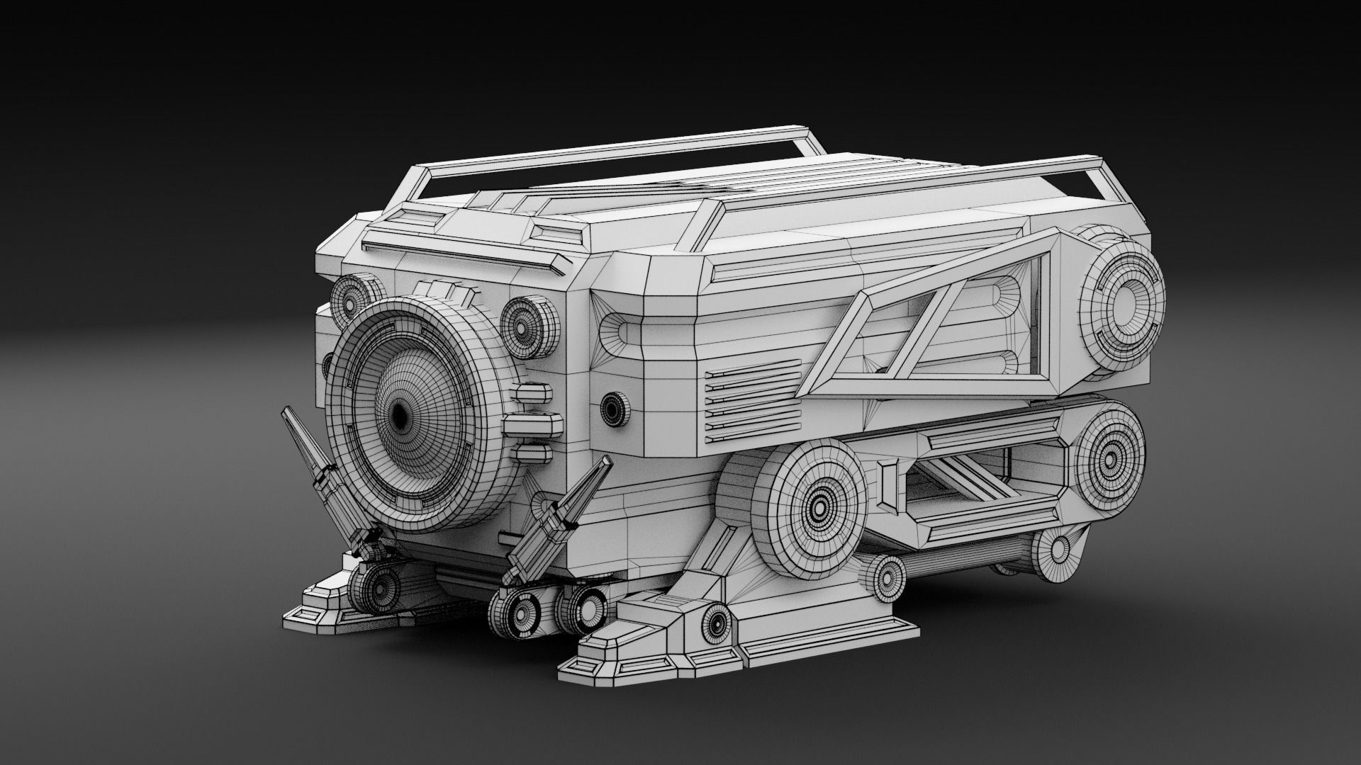 War Robot - Scifi Low-poly 3D model_3