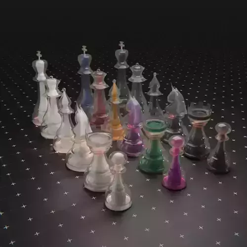 Chess Pieces Set in 3 colors
