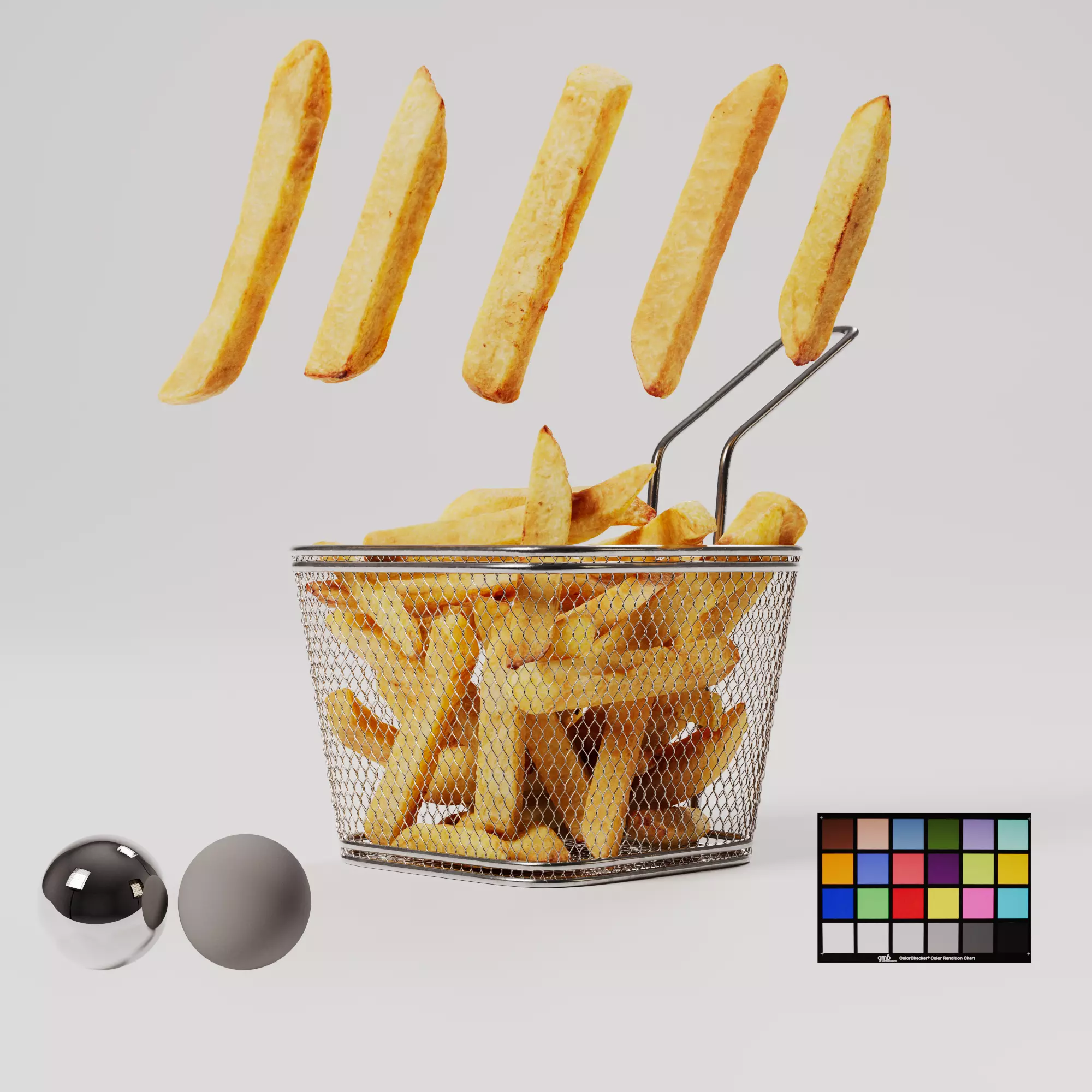 French Fries - 5 Variations Low-poly 3D model_0
