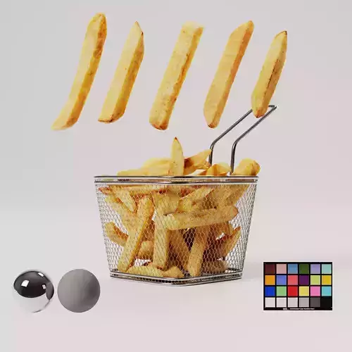 French Fries - 5 Variations Low-poly 3D model