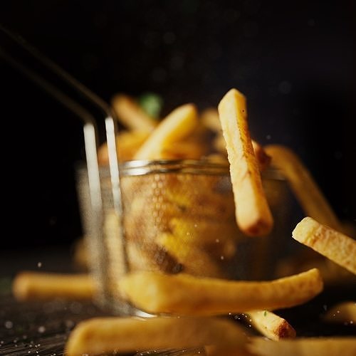 French Fries - 5 Variations Low-poly 3D model 7