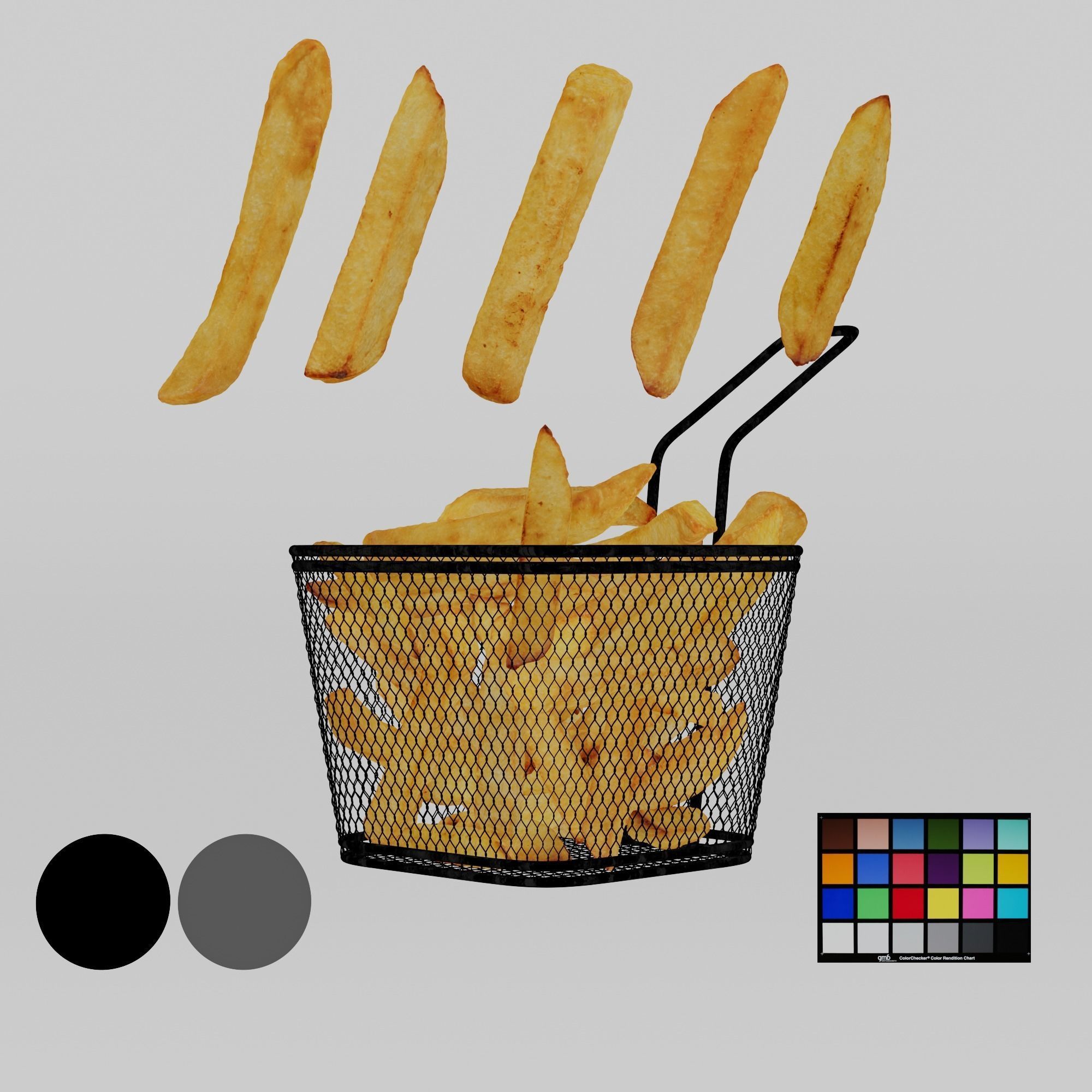 French Fries - 5 Variations Low-poly 3D model_2