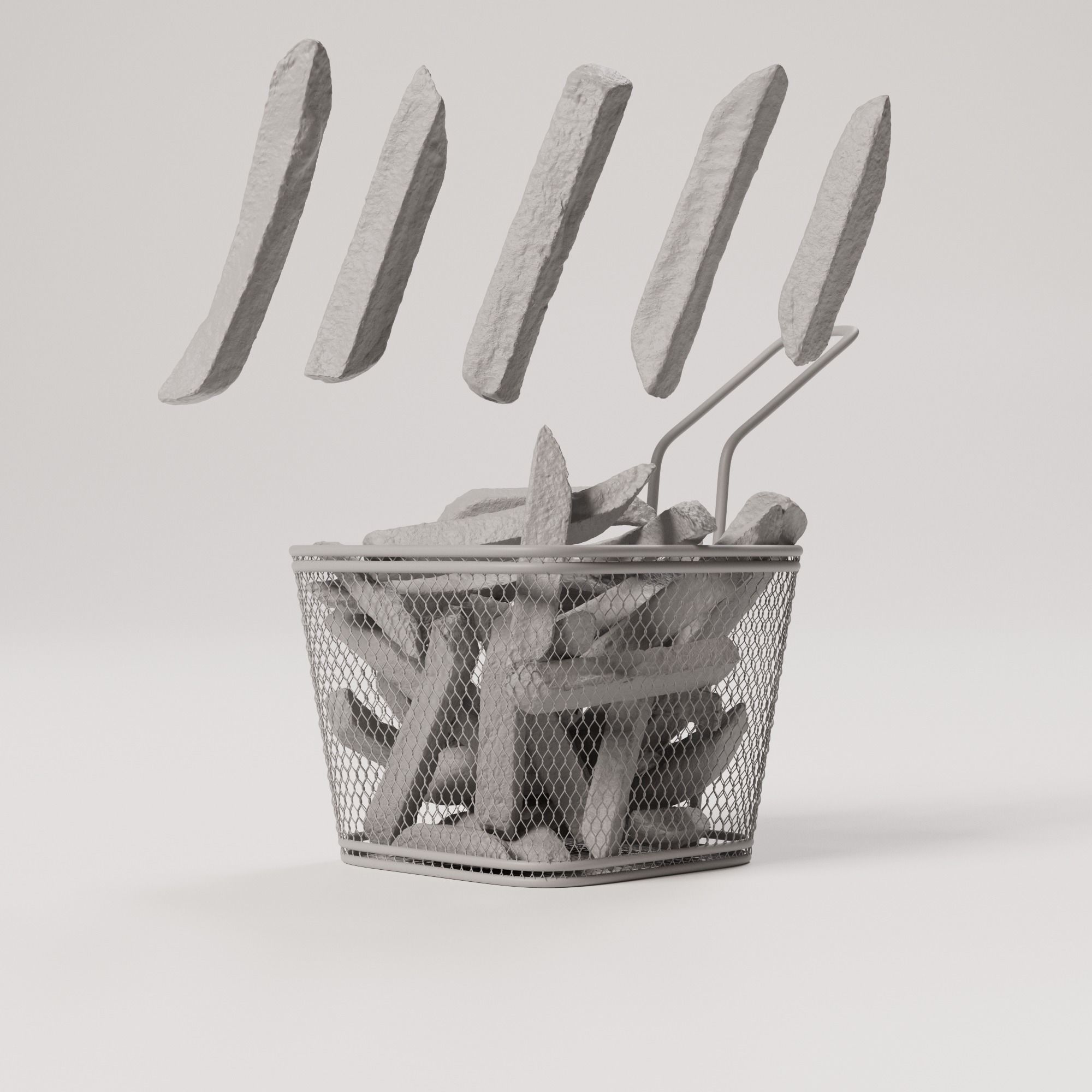 French Fries - 5 Variations Low-poly 3D model_3