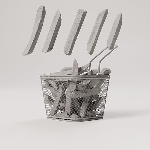 French Fries - 5 Variations Low-poly 3D model 4