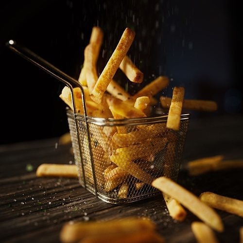 French Fries - 5 Variations Low-poly 3D model 5