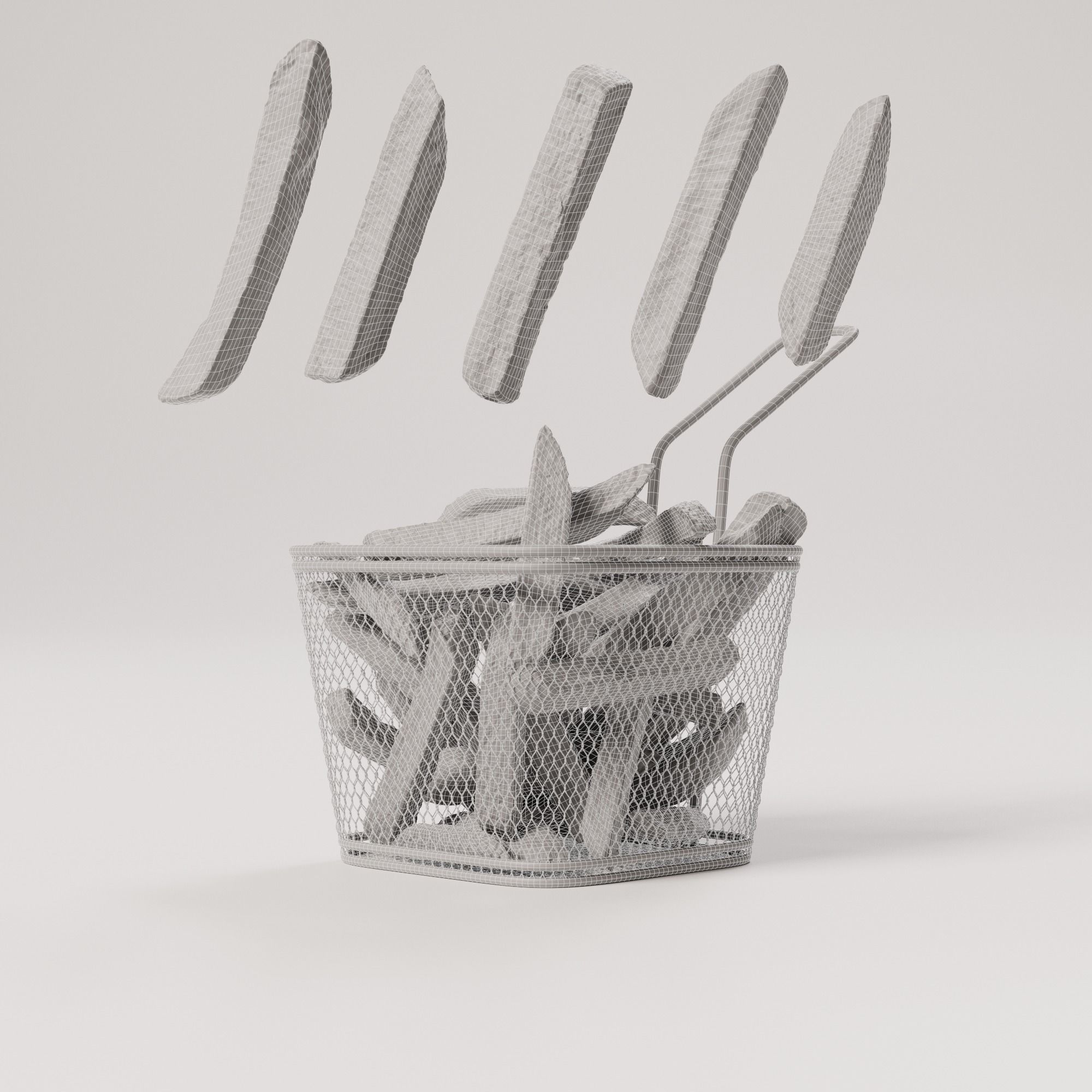 French Fries - 5 Variations Low-poly 3D model_1