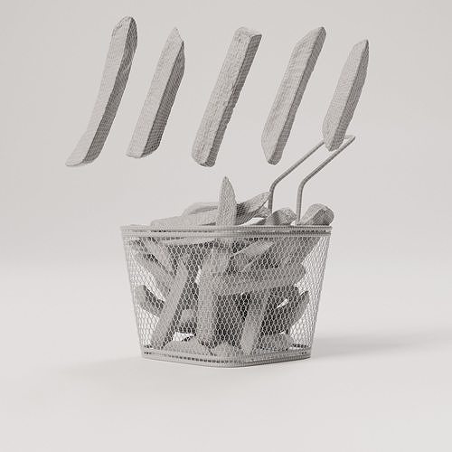 French Fries - 5 Variations Low-poly 3D model 2