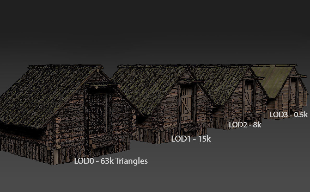 Forest Hut Low-poly 3D model_7