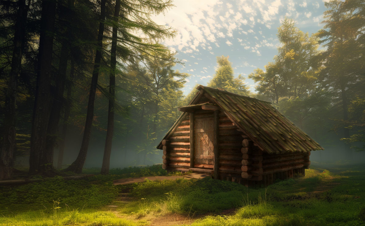 Forest Hut Low-poly 3D model_1